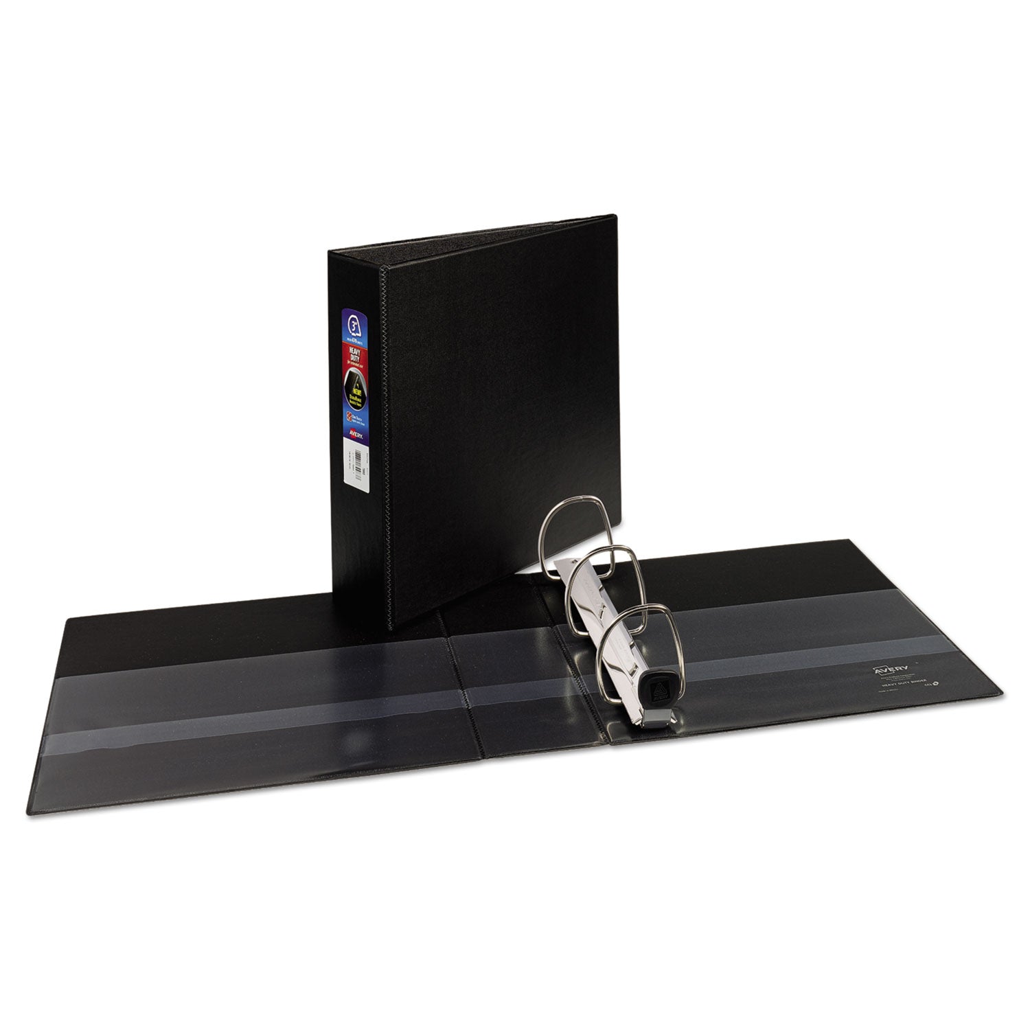 Heavy-Duty Non-View Binder with DuraHinge and Locking One Touch EZD Rings, 3 Rings, 3" Capacity, 11 x 8.5, Black -