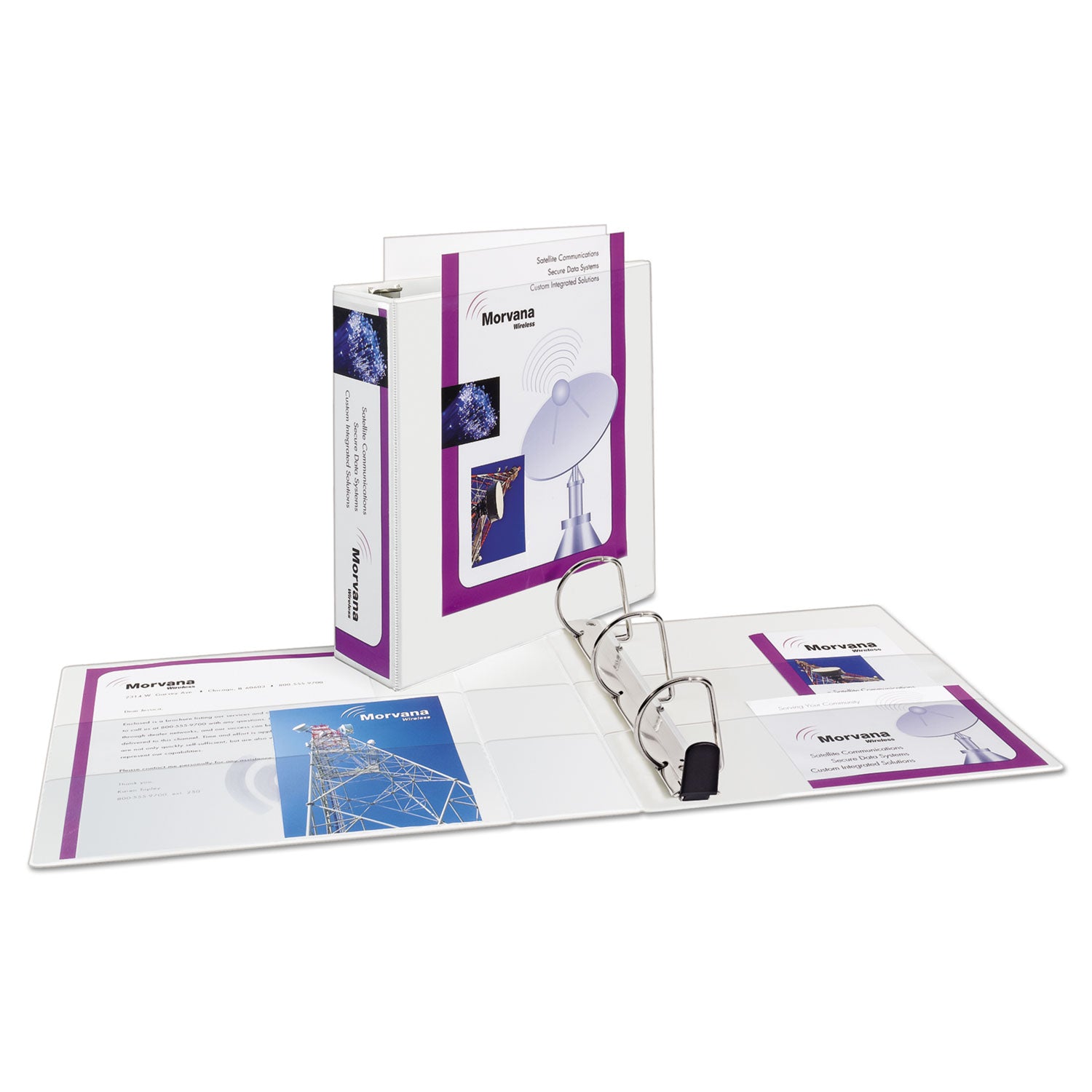 Heavy-Duty Non Stick View Binder with DuraHinge and Slant Rings, 3 Rings, 3" Capacity, 11 x 8.5, White, (5604) -