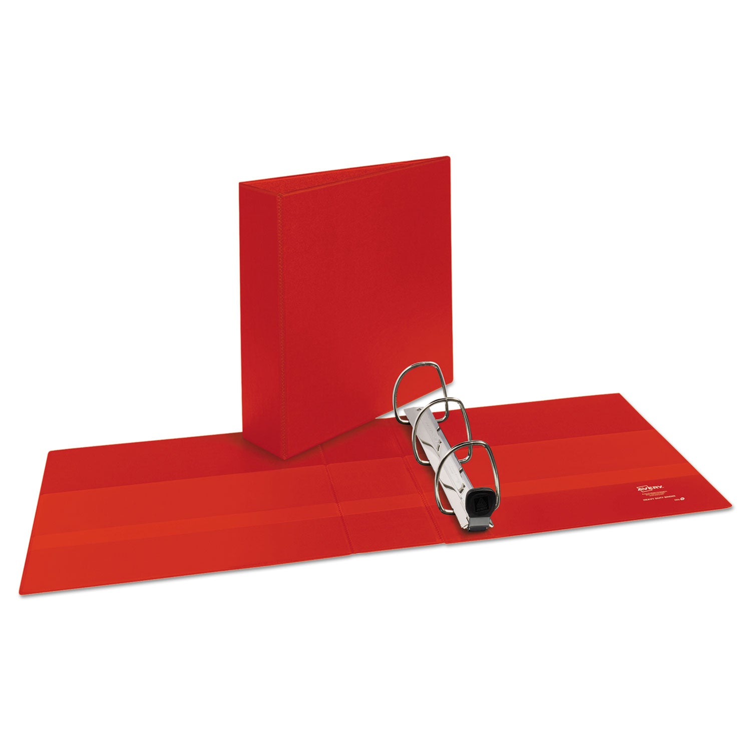 Heavy-Duty Non-View Binder with DuraHinge and Locking One Touch EZD Rings, 3 Rings, 3" Capacity, 11 x 8.5, Red -