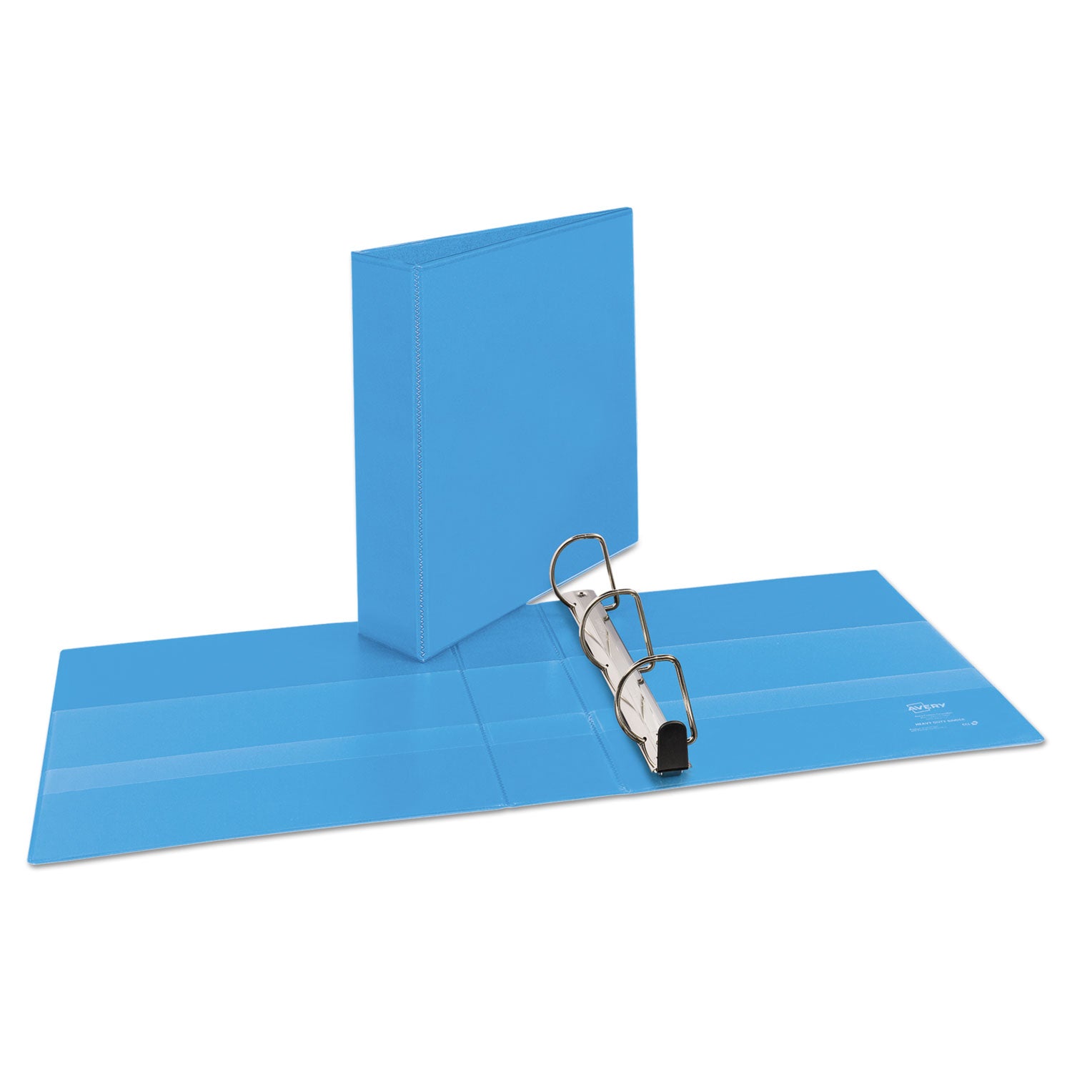 Heavy-Duty Non Stick View Binder with DuraHinge and Slant Rings, 3 Rings, 2" Capacity, 11 x 8.5, Light Blue, (5501) -