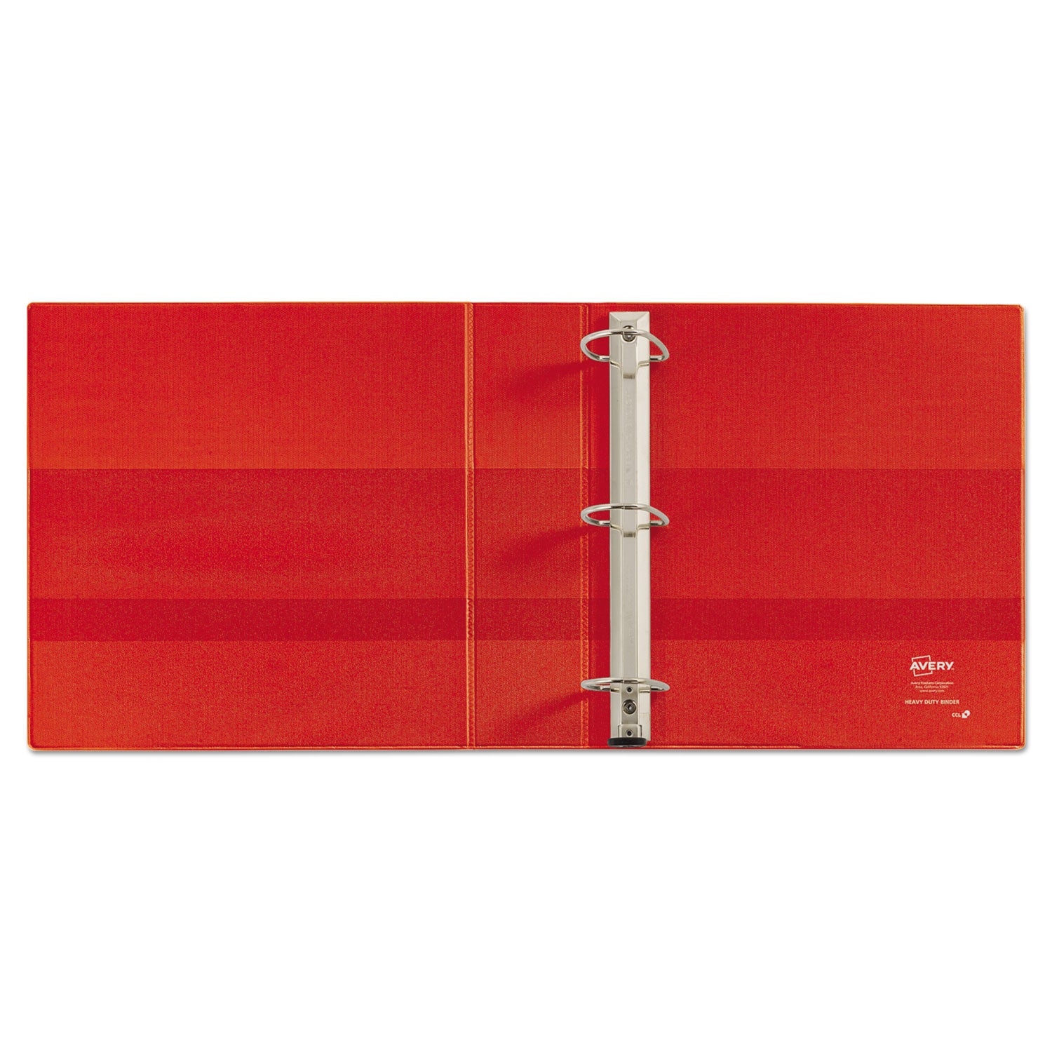 Heavy-Duty Non-View Binder with DuraHinge and Locking One Touch EZD Rings, 3 Rings, 4" Capacity, 11 x 8.5, Red -