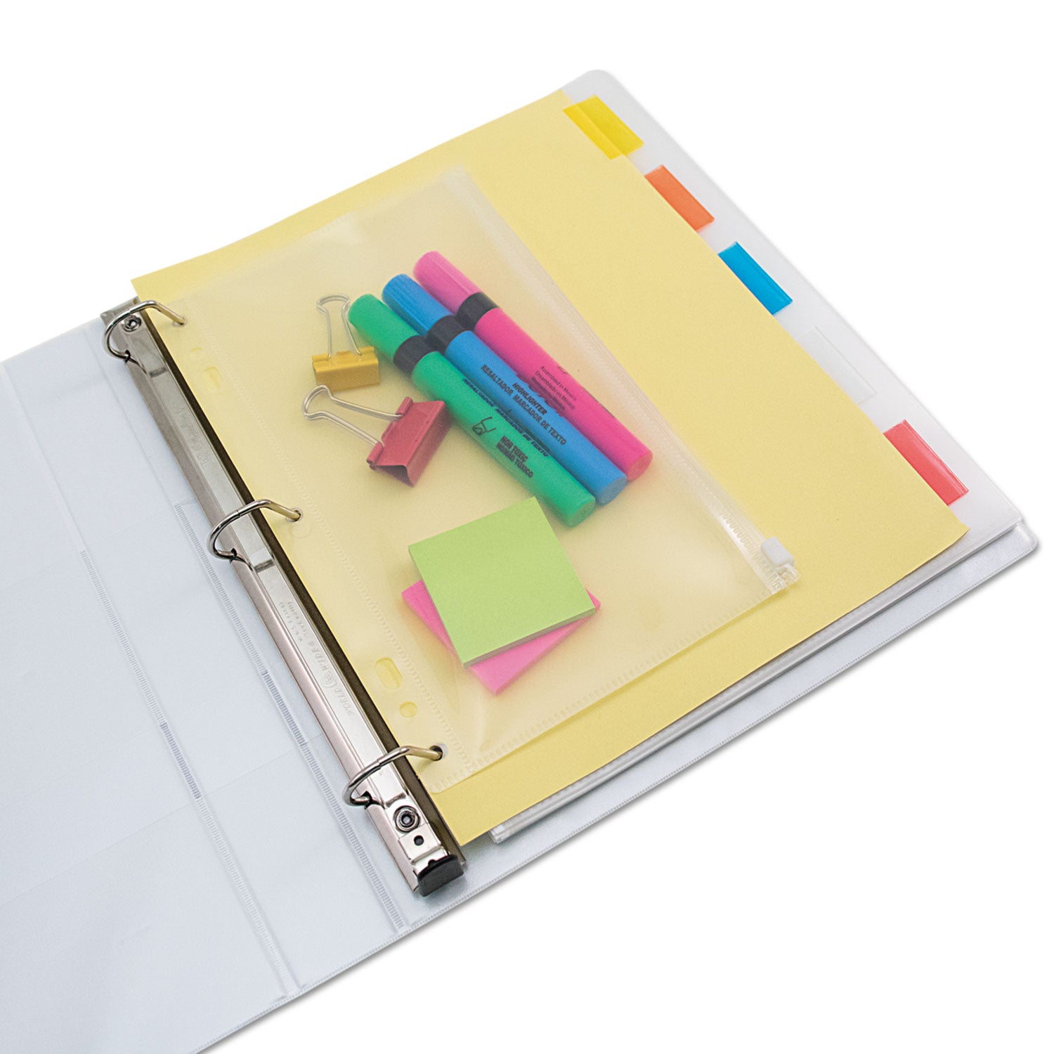 Zip-All Ring Binder Pocket, 6 x 9.5, Clear -