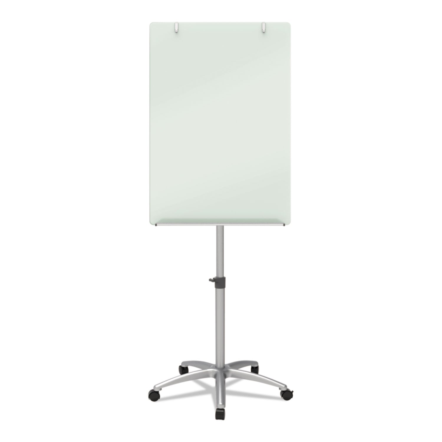 Infinity Glass Mobile Presentation Easel, 3 ft x 2 ft, Silver/White -