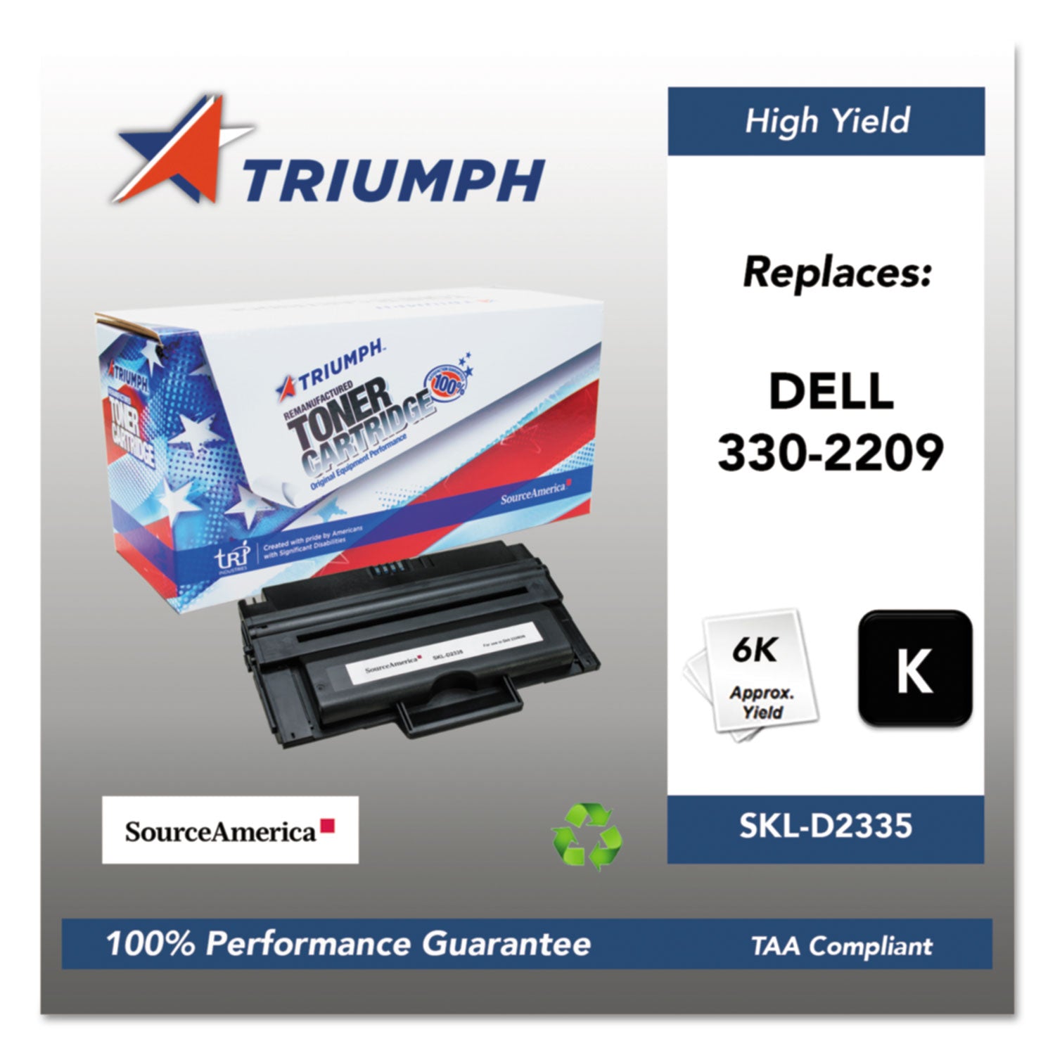 751000NSH1086 Remanufactured 330-2209 High-Yield Toner, 6,000 Page-Yield, Black -