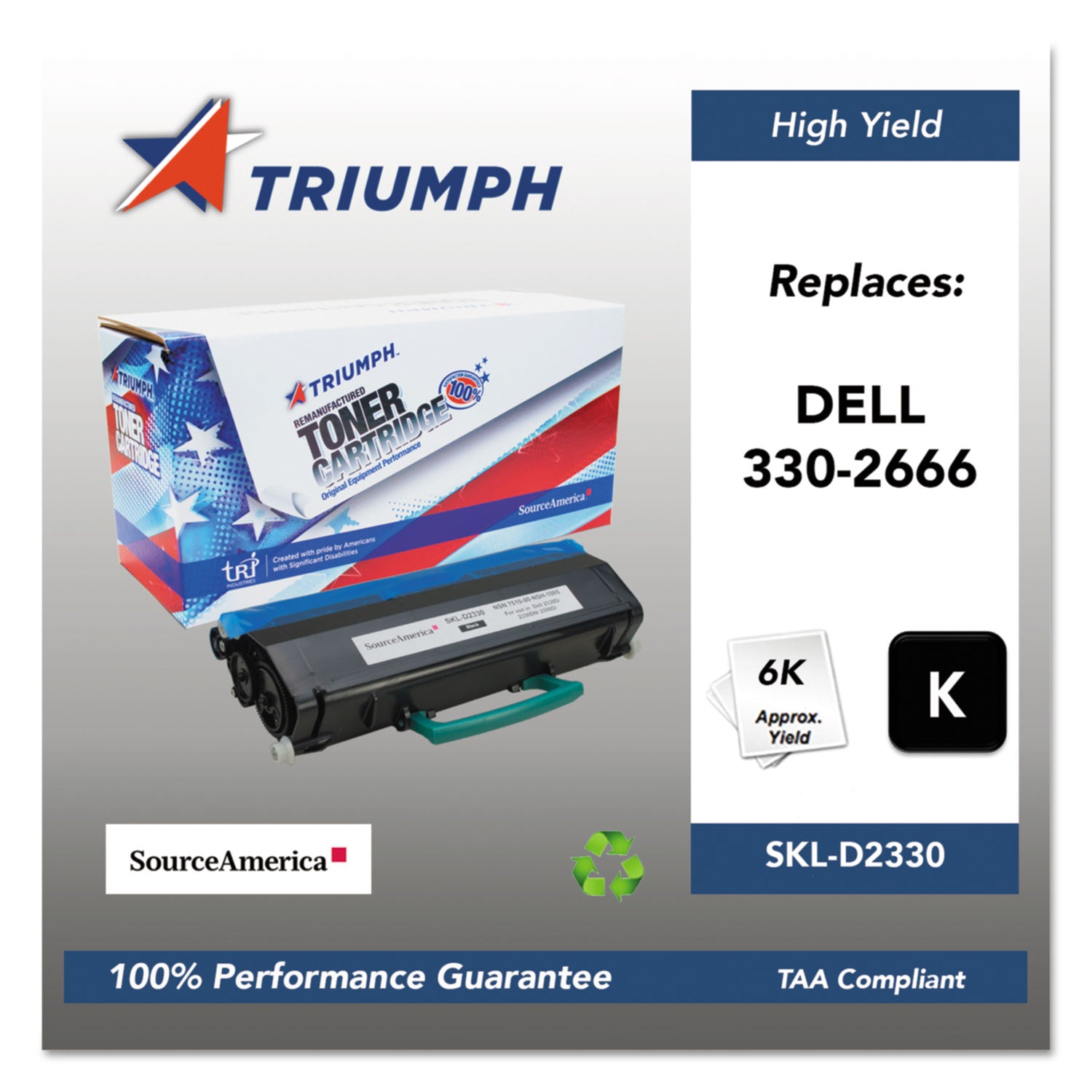 751000NSH1085 Remanufactured 330-2666 High-Yield Toner, 6,000 Page-Yield, Black -