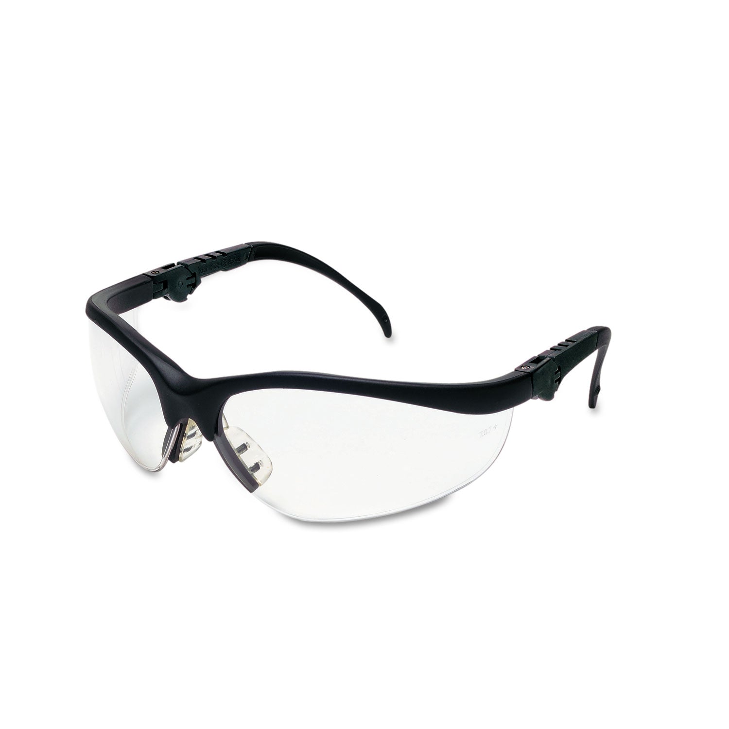 Klondike Plus Safety Glasses, Black Frame, Clear Lens -