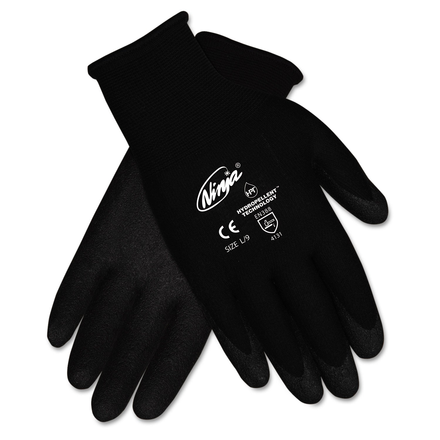 Ninja HPT PVC coated Nylon Gloves, X-Large, Black, Pair -