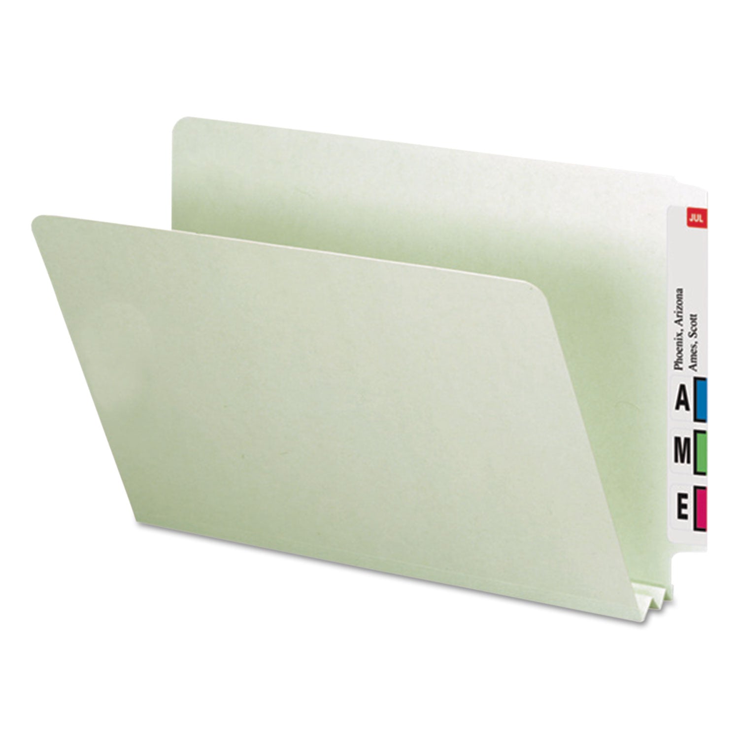 Extra-Heavy Recycled Pressboard End Tab Folders, Straight Tabs, Legal Size, 2" Expansion, Gray-Green, 25/Box -