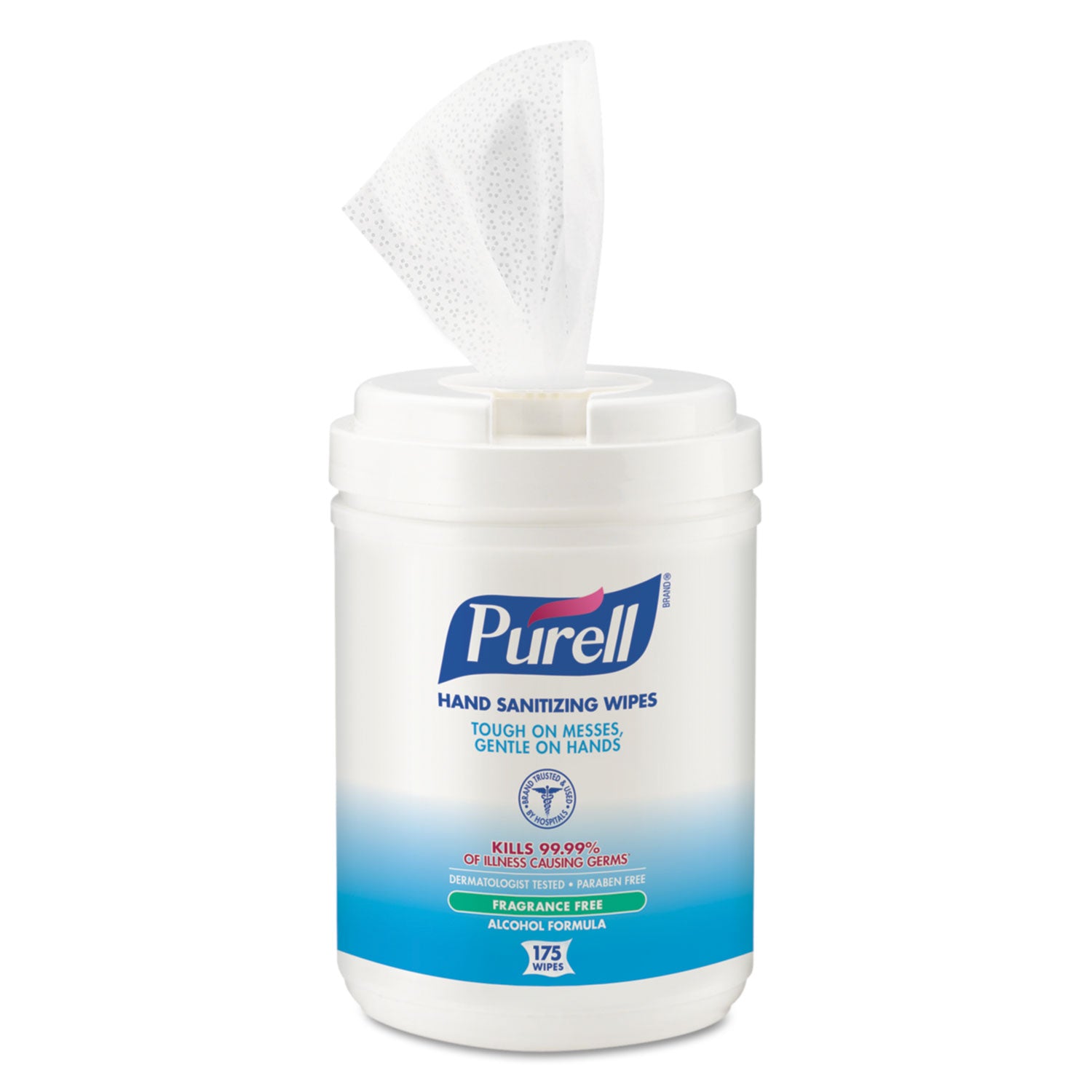 Hand Sanitizing Wipes Alcohol Formula, 6 x 7, Unscented, White, 175/Canister, 6 Canisters/Carton -