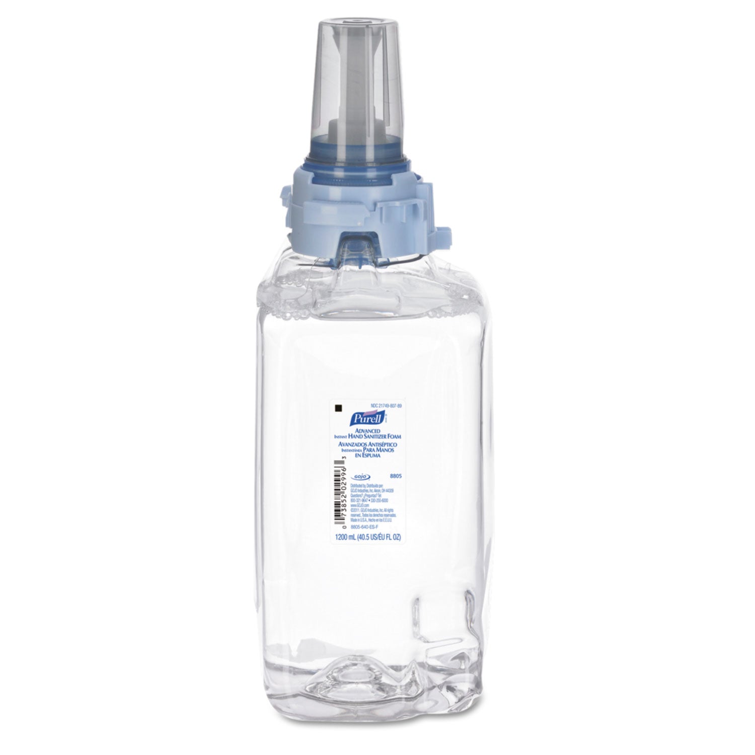 Advanced Hand Sanitizer Foam, For ADX-12 Dispensers, 1,200 mL Refill, Fragrance-Free, 3/Carton -