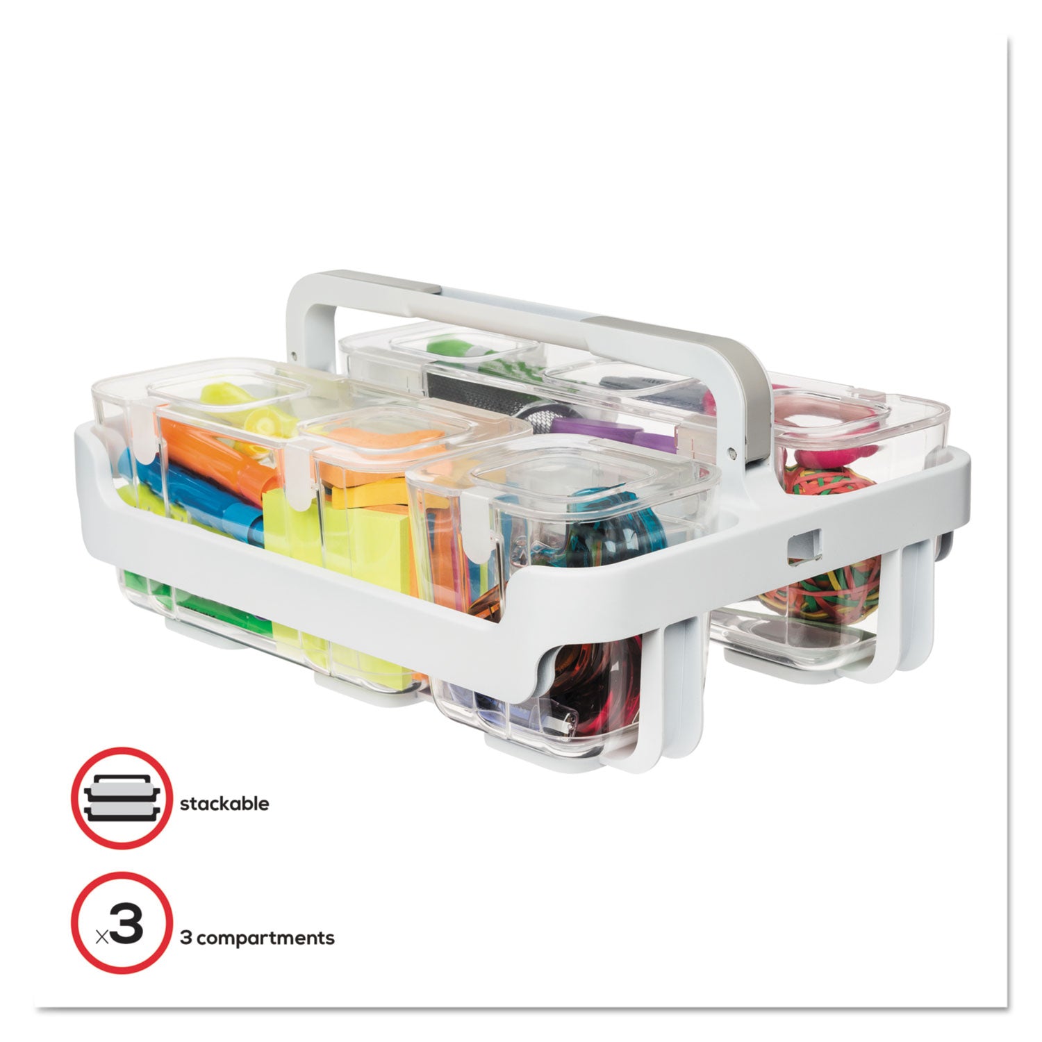 stackable-caddy-organizer-with-s-m-and-l-containers-plastic-105-x-14-x-65-white-caddy-clear-containers_def29003 - 2