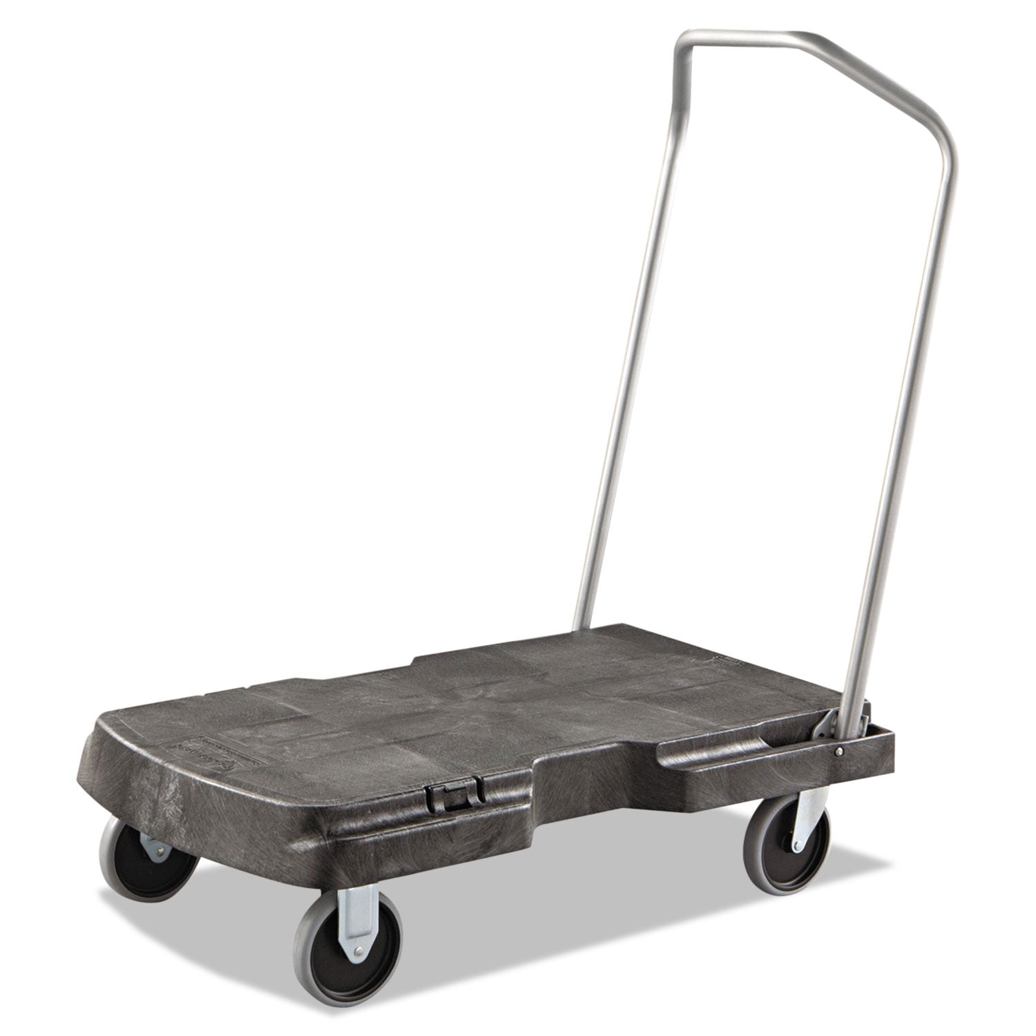 Triple Trolley Platform Truck with Angled-Loop Handle, 500 lb Capacity, 20.5 x 32.5 x 35, Black - 1