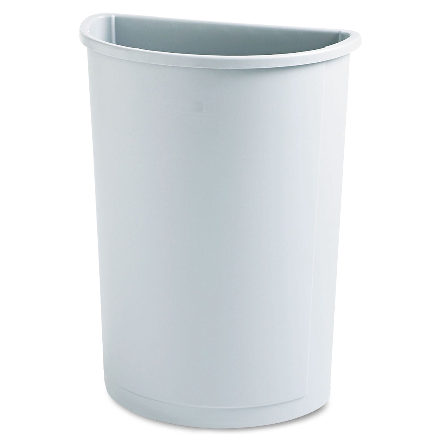 Untouchable Half-Round Plastic Receptacle, 21 gal, Plastic, Gray -