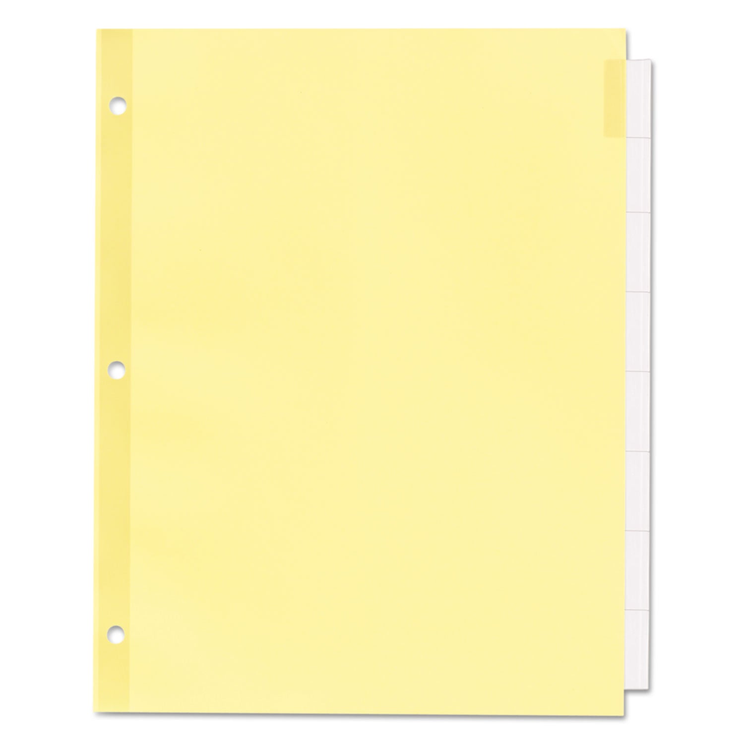 Plastic Insertable Dividers, 8-Tab, 11 x 8.5, Clear Tabs, 1 Set -