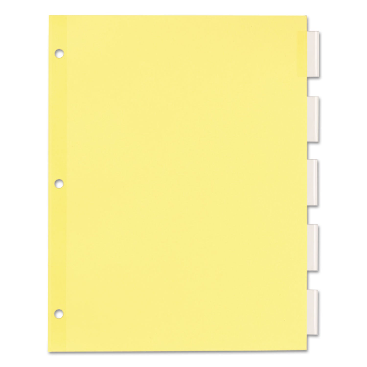 Plastic Insertable Dividers, 5-Tab, 11 x 8.5, Clear Tabs, 1 Set -