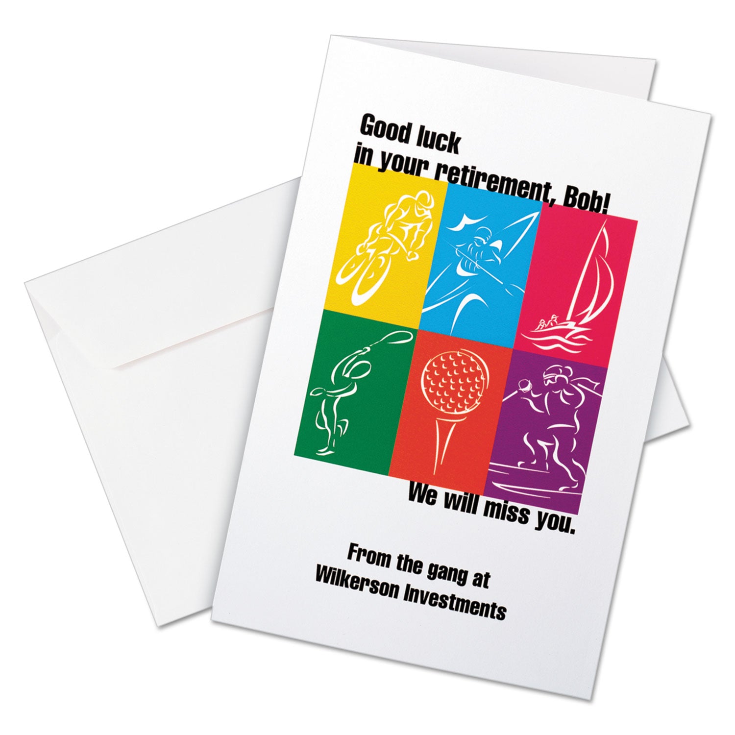 Half-Fold Greeting Cards with Matching Envelopes, Inkjet, 85 lb, 5.5 x 8.5, Matte White, 1 Card/Sheet, 30 Sheets/Box -