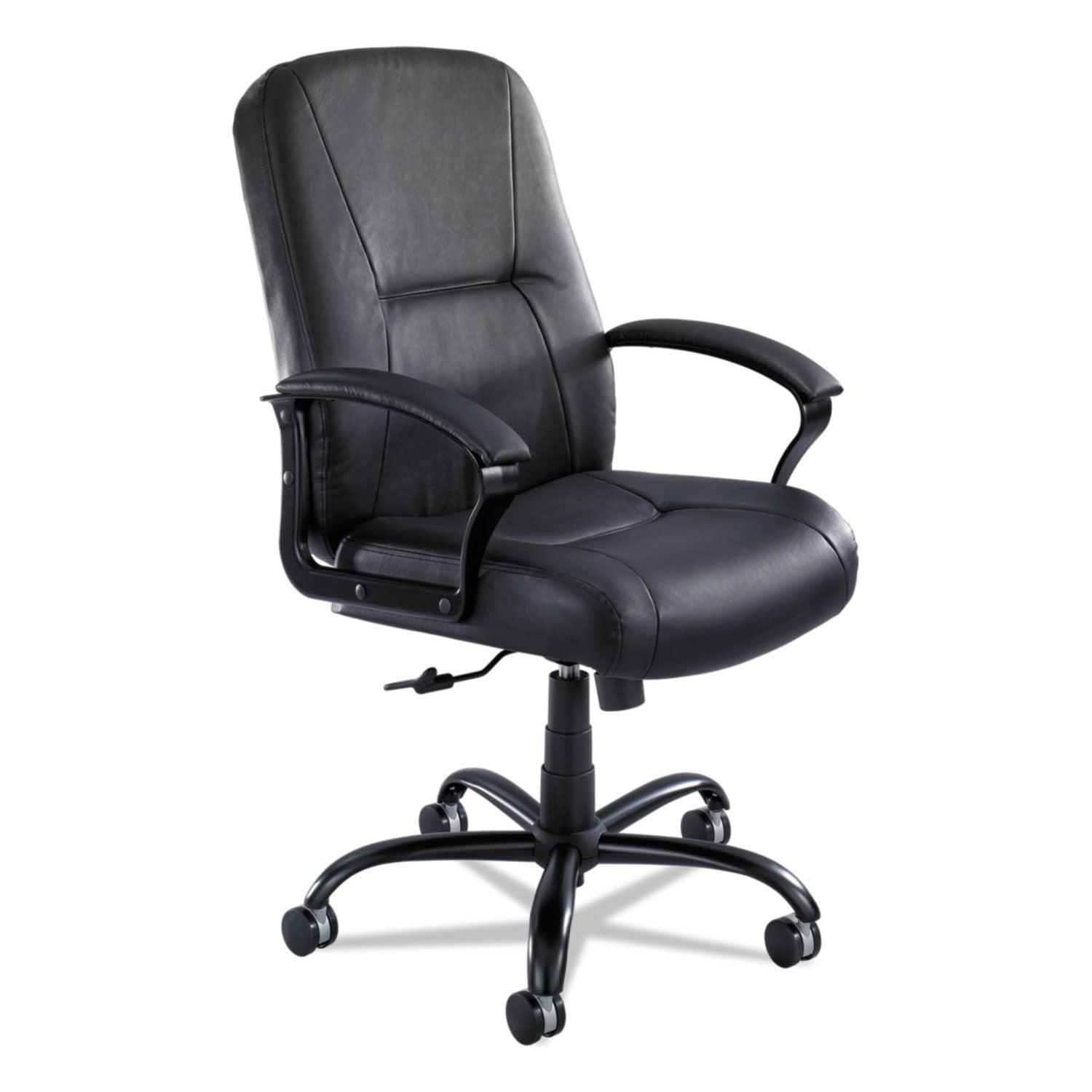 Serenity Big/Tall High Back Leather Chair, Supports Up to 500 lb, 19.5" to 22.5" Seat Height, Black -