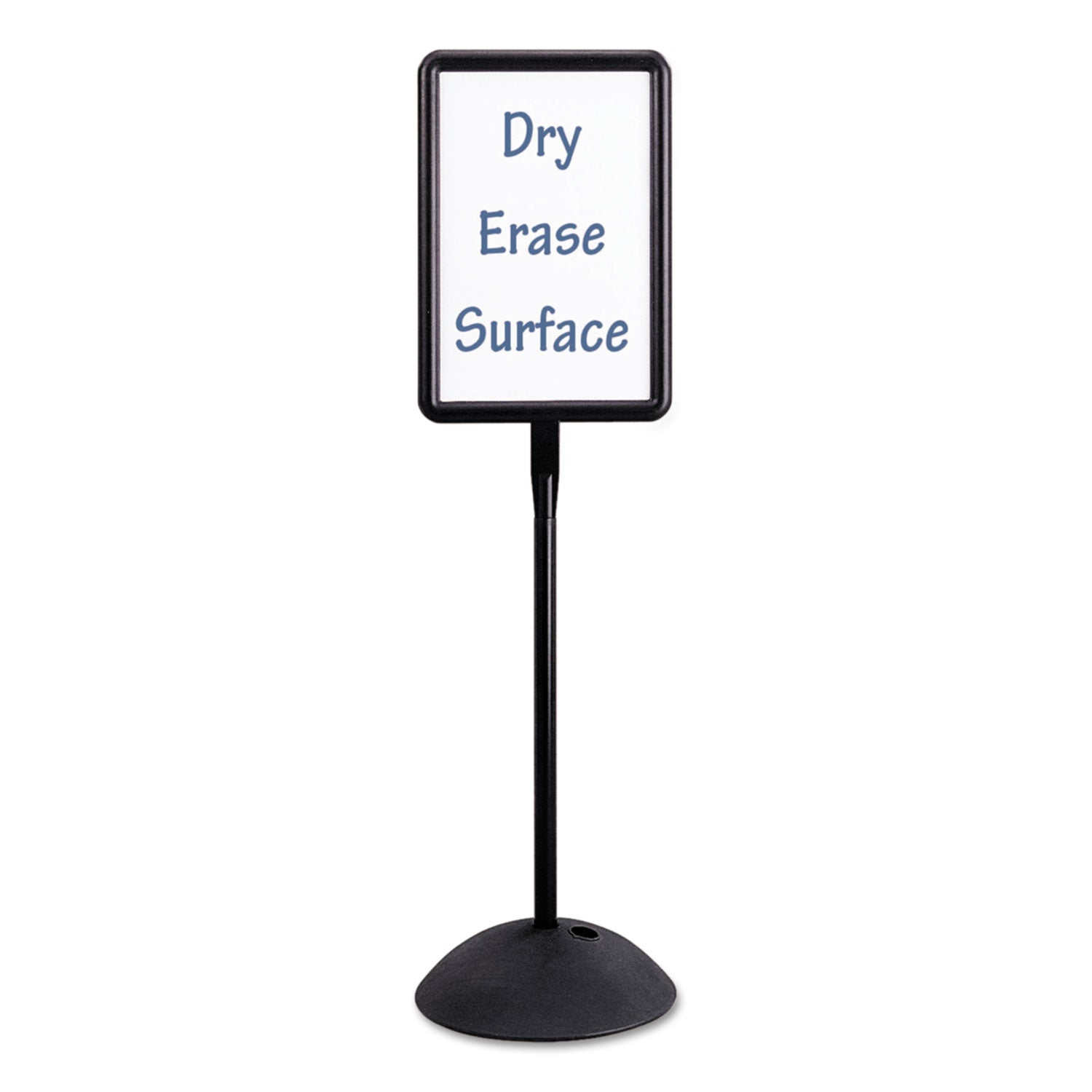 WriteWay Double-Sided Magnetic Dry Erase Standing Message Sign, Rectangle, 65" Tall Black Stand, 14.25 x 22.25 White Face -