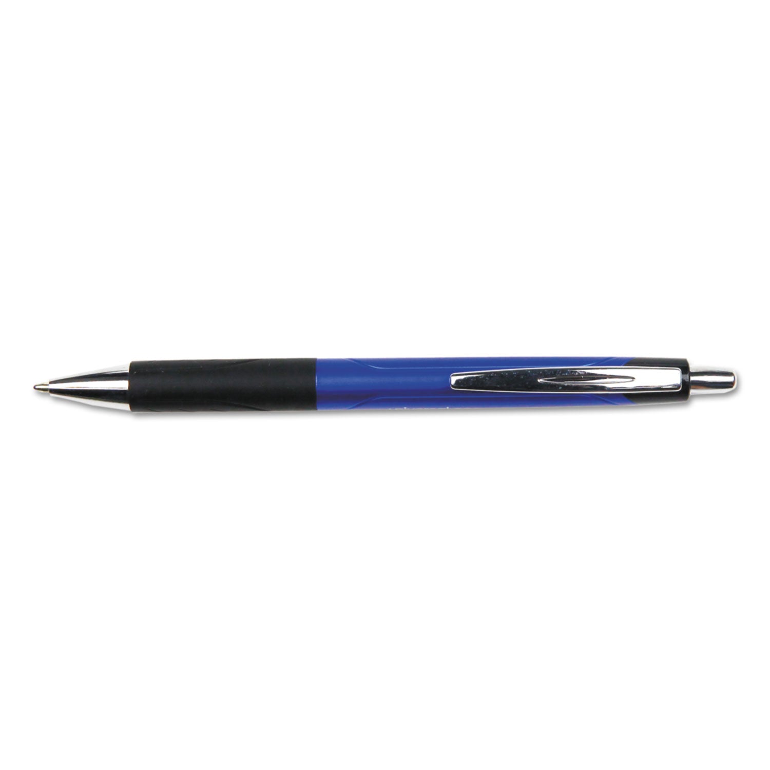 Comfort Grip Ballpoint Pen, Retractable, Medium 1 mm, Blue Ink, Blue/Black Barrel, Dozen -