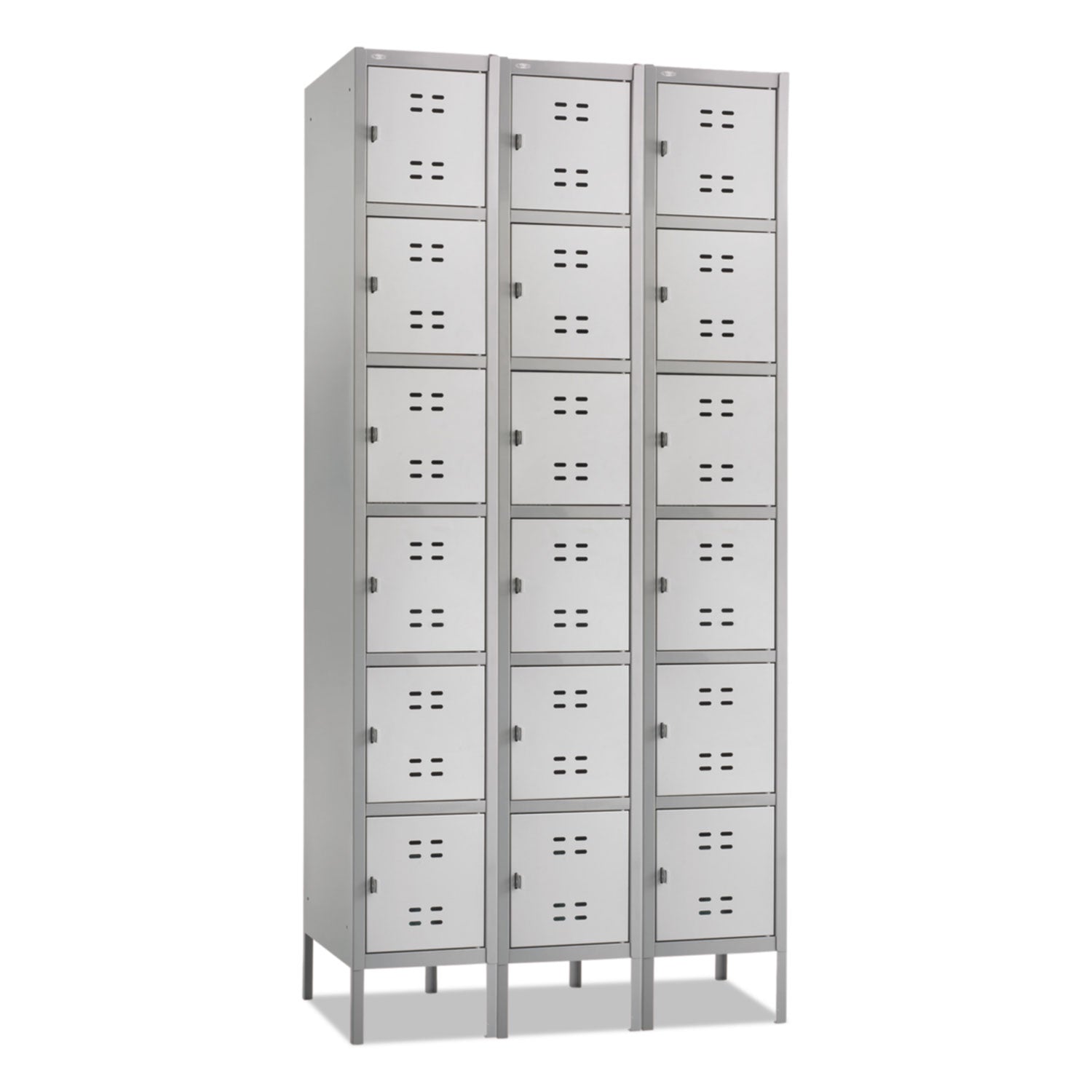 Three-Column Box Locker, 36w x 18d x 78h, Two-Tone Gray -