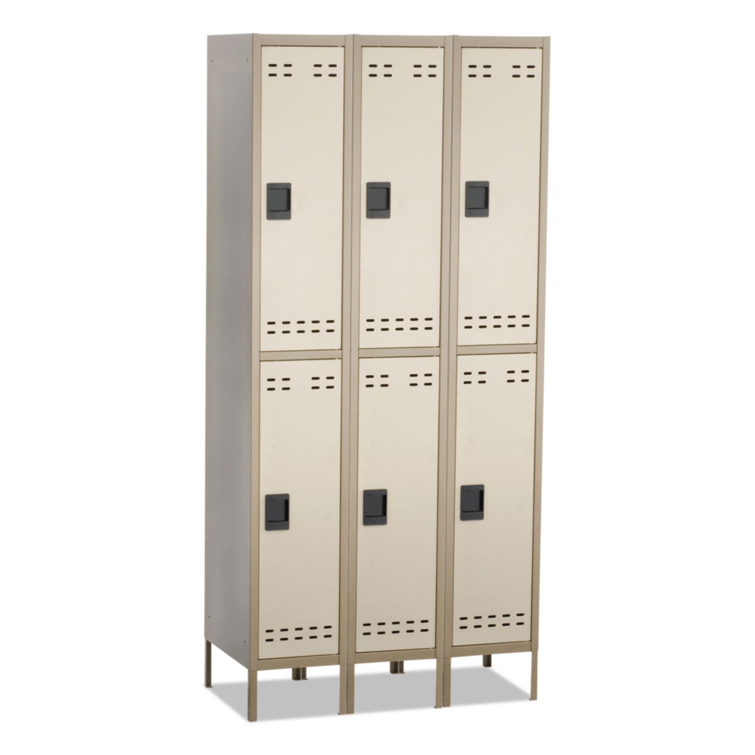 Double-Tier, Three-Column Locker, 36w x 18d x 78h, Two-Tone Tan -