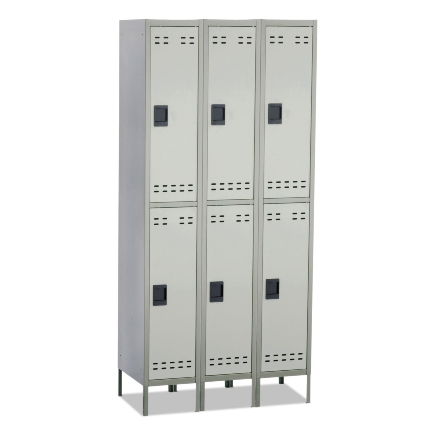Double-Tier, Three-Column Locker, 36w x 18d x 78h, Two-Tone Gray -