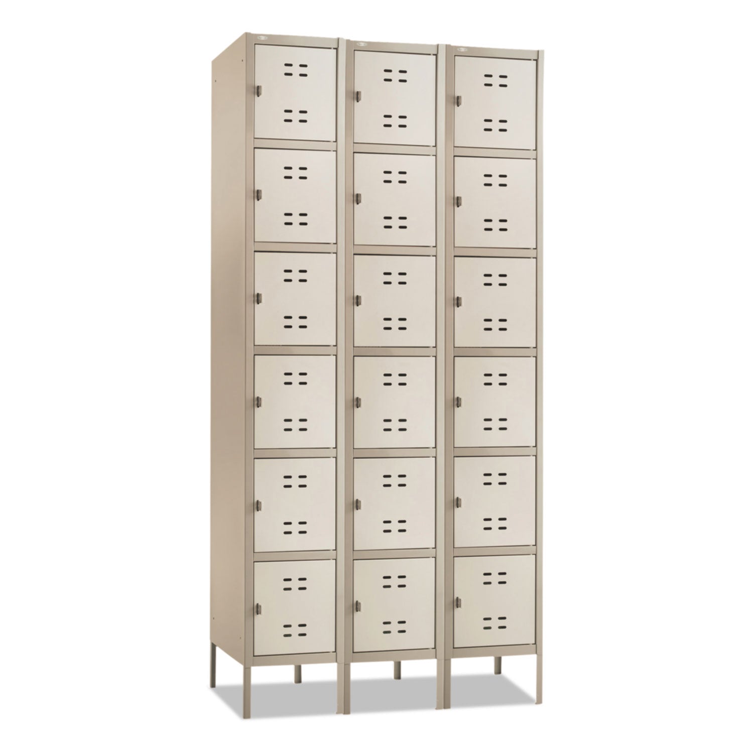 Three-Column Box Locker, 36w x 18d x 78h, Two-Tone Tan -