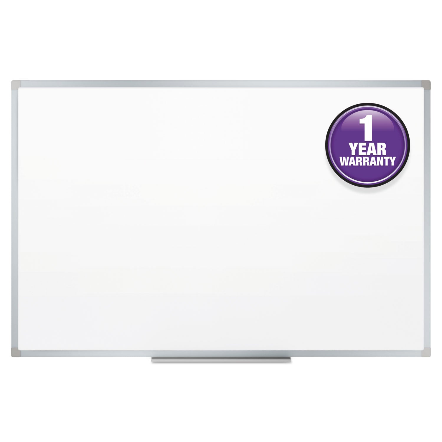 Dry Erase Board with Aluminum Frame, 72 x 48, Melamine White Surface, Silver Aluminum Frame -