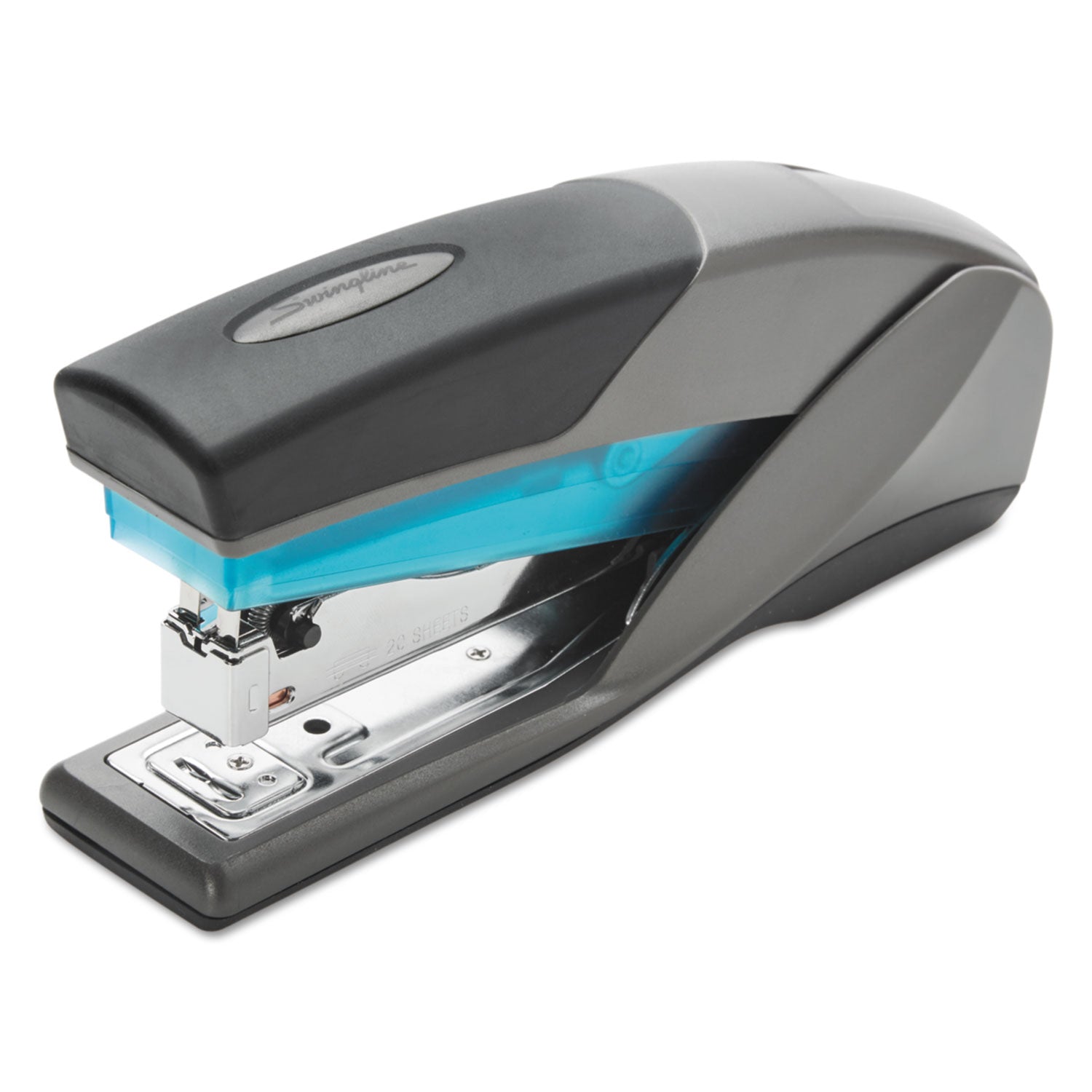 Optima 25 Reduced Effort Stapler, 25-Sheet Capacity, Slate Gray/Blue -