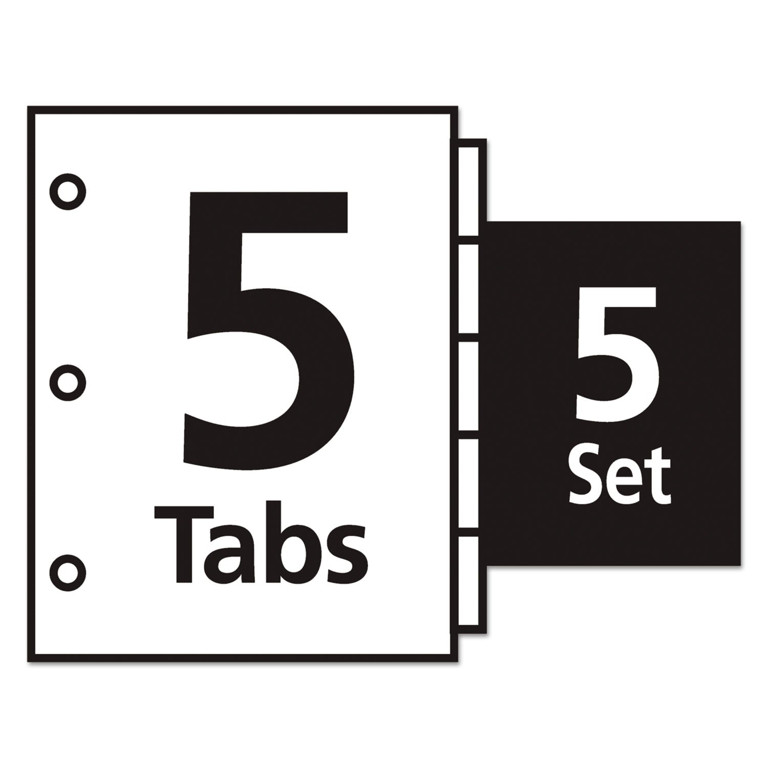 Print and Apply Index Maker Clear Label Dividers, Copiers, 5-Tab, 11 x 8.5, White, 5 Sets -