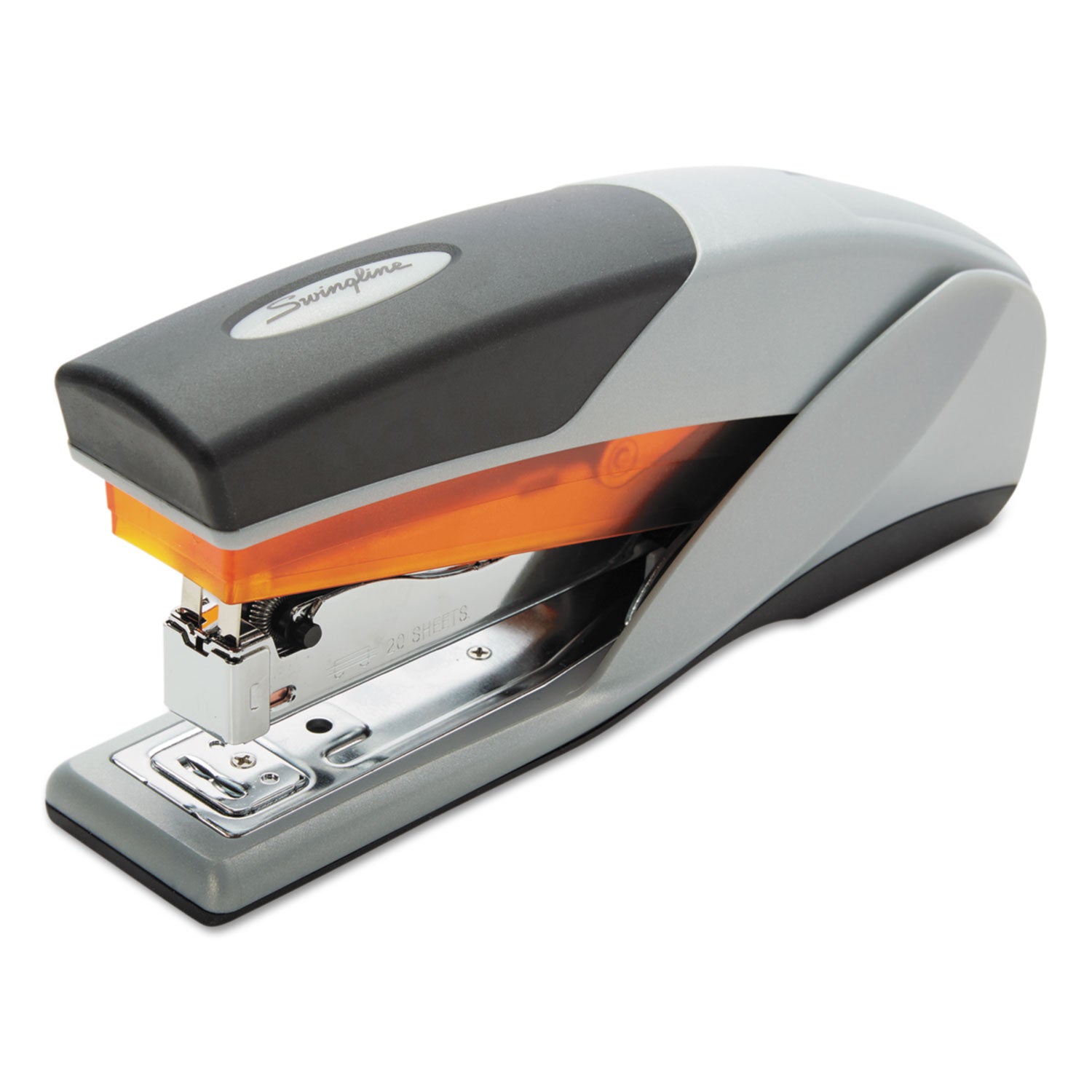 Optima 25 Reduced Effort Stapler, 25-Sheet Capacity, Gray/Orange -