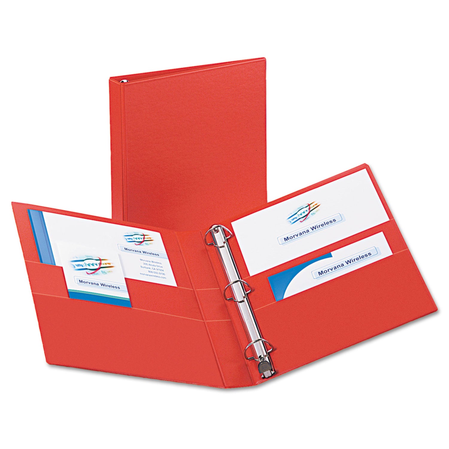 Heavy-Duty Non-View Binder with DuraHinge and One Touch EZD Rings, 3 Rings, 1" Capacity, 11 x 8.5, Red -