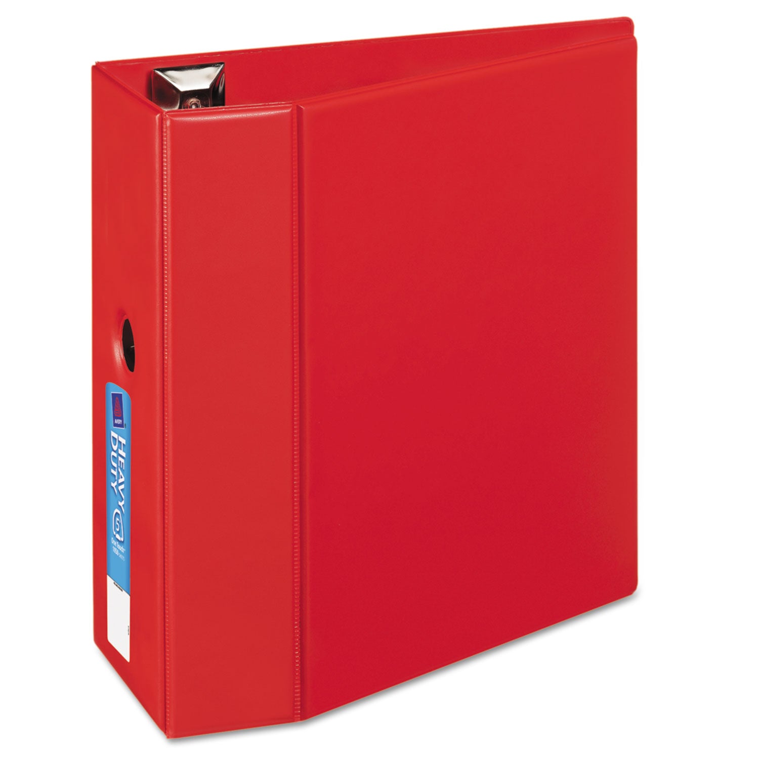 Heavy-Duty Non-View Binder with DuraHinge, Locking One Touch EZD Rings and Thumb Notch, 3 Rings, 5" Capacity, 11 x 8.5, Red -