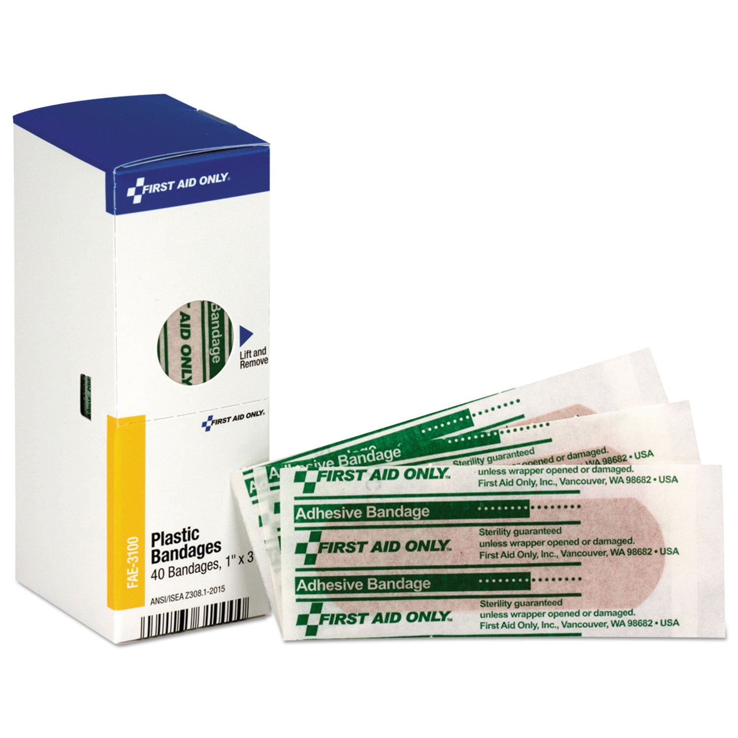 refill-for-smartcompliance-general-business-cabinet-plastic-bandages-1-x-3-40-box_faofae3100 - 1