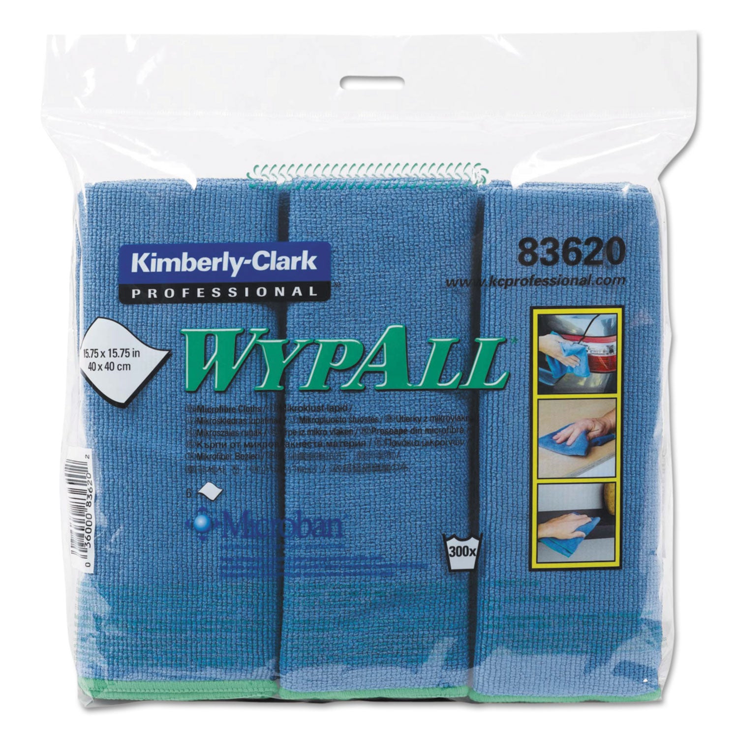 Microfiber Cloths, Reusable, 15.75 x 15.75, Blue, 6/Pack -