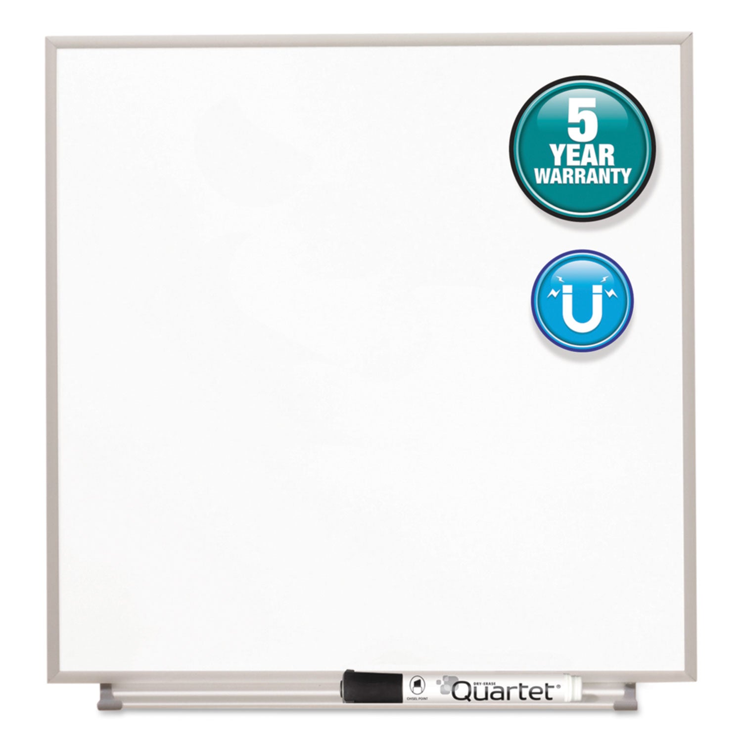 Matrix Magnetic Boards, 16 x 16, White Surface, Silver Aluminum Frame -