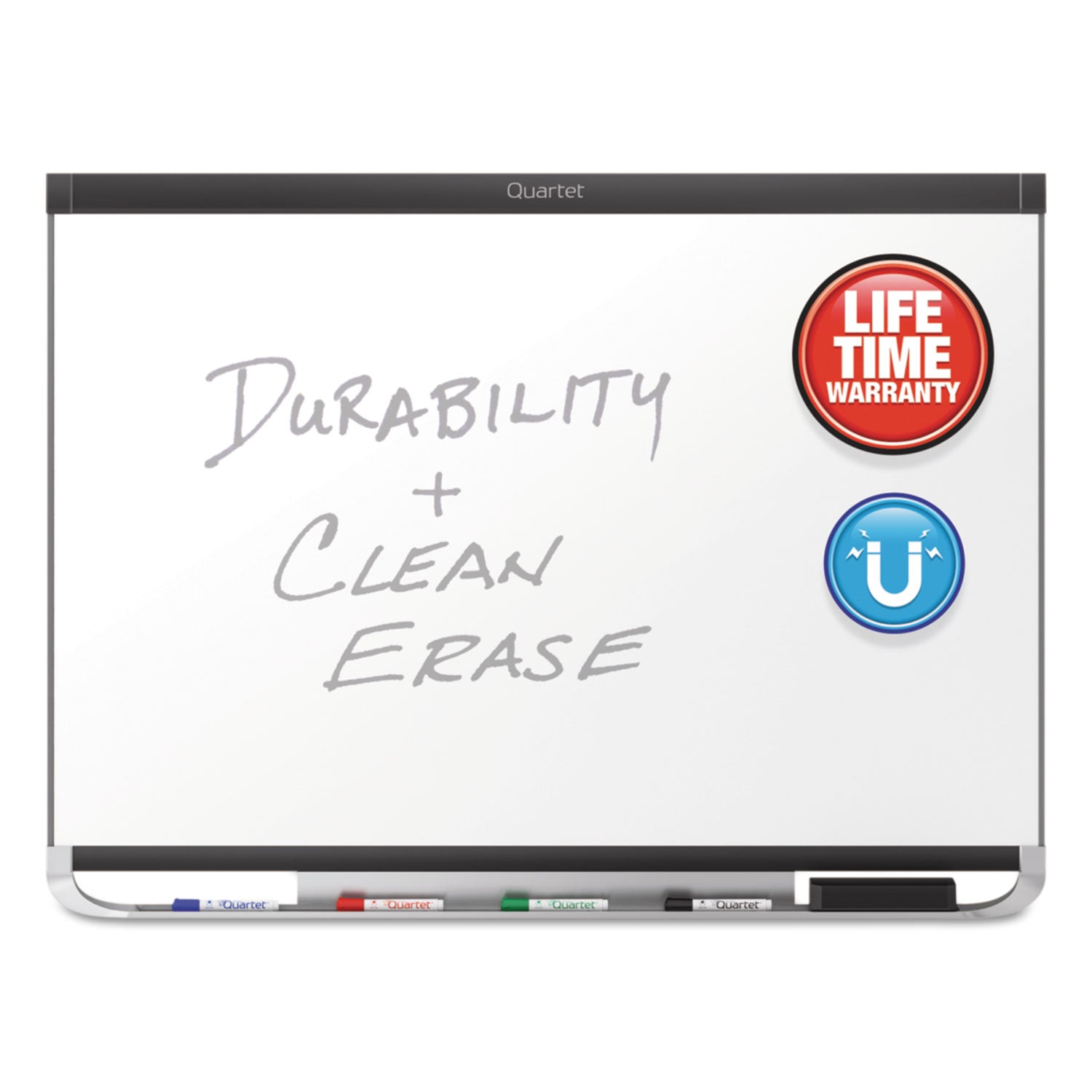 Prestige 2 DuraMax Magnetic Porcelain, 96 x 48, White Surface, Graphite Fiberboard/Plastic Frame -