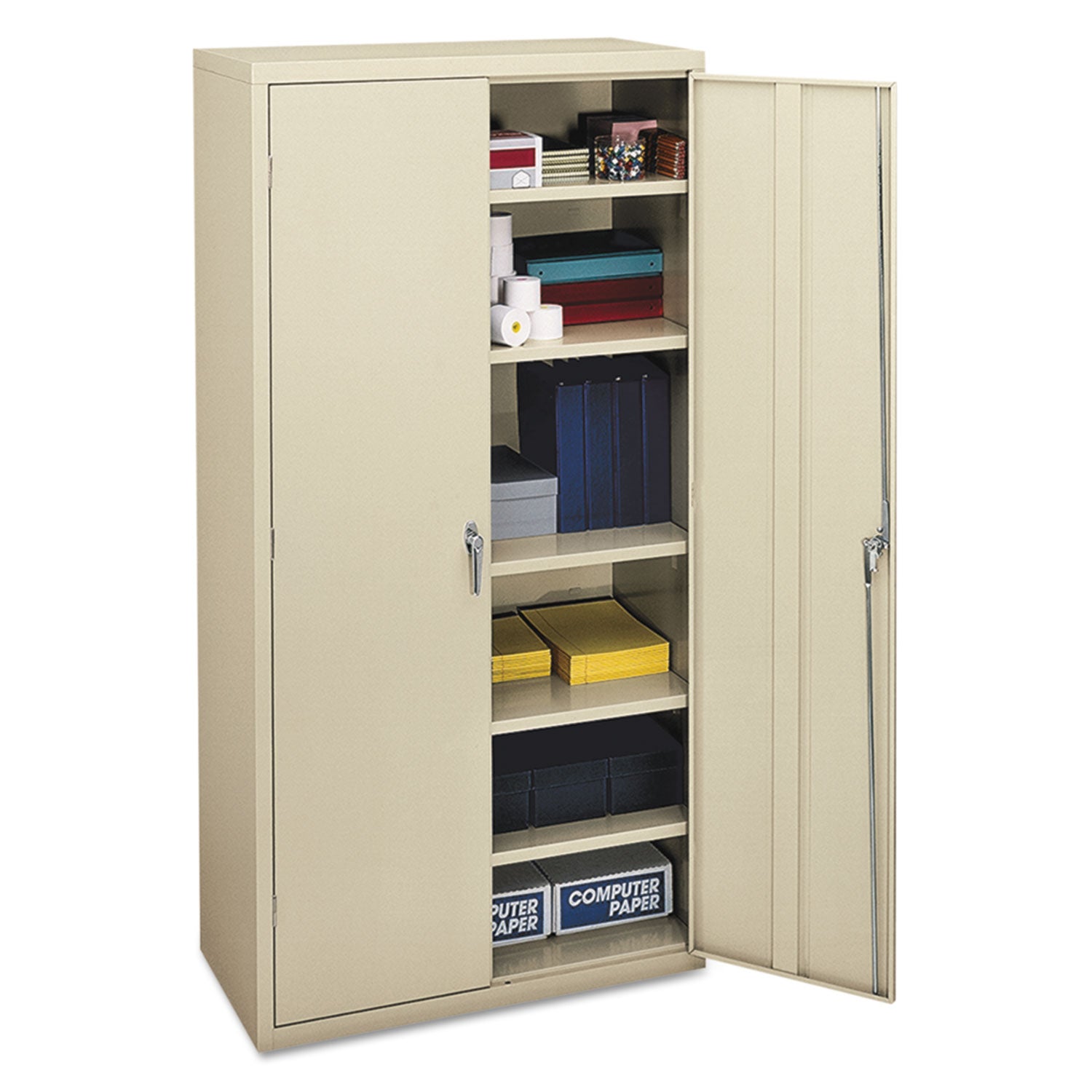 Assembled Storage Cabinet, 36w x 18.13d x 71.75h, Putty -