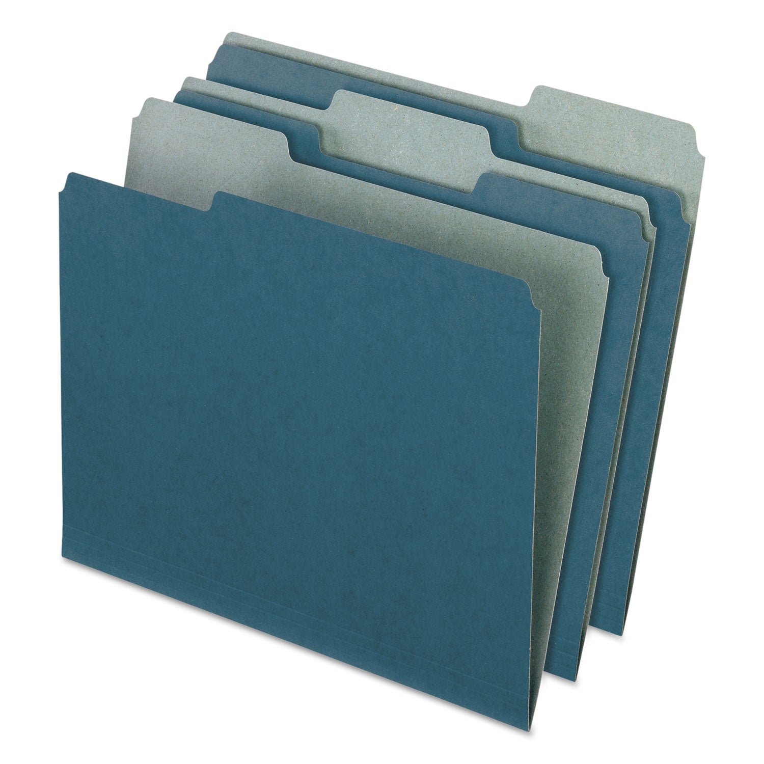Earthwise by Pendaflex 100% Recycled Colored File Folders, 1/3-Cut Tabs: Assorted, Letter Size, 0.5" Expansion, Blue, 100/Box -