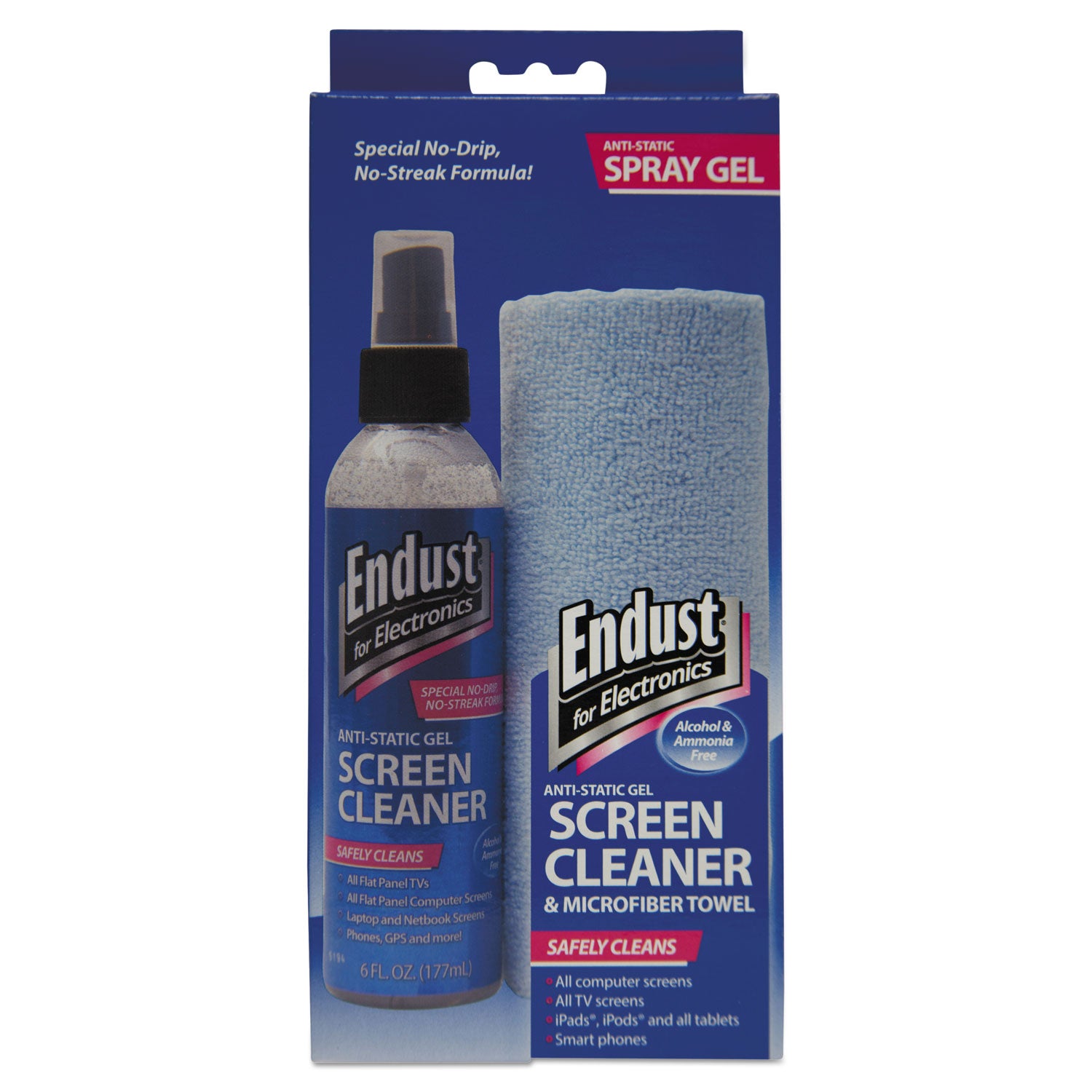LCD/Plasma Cleaning Gel Spray, 6 oz, Pump Spray Bottle with Microfiber Cloth -