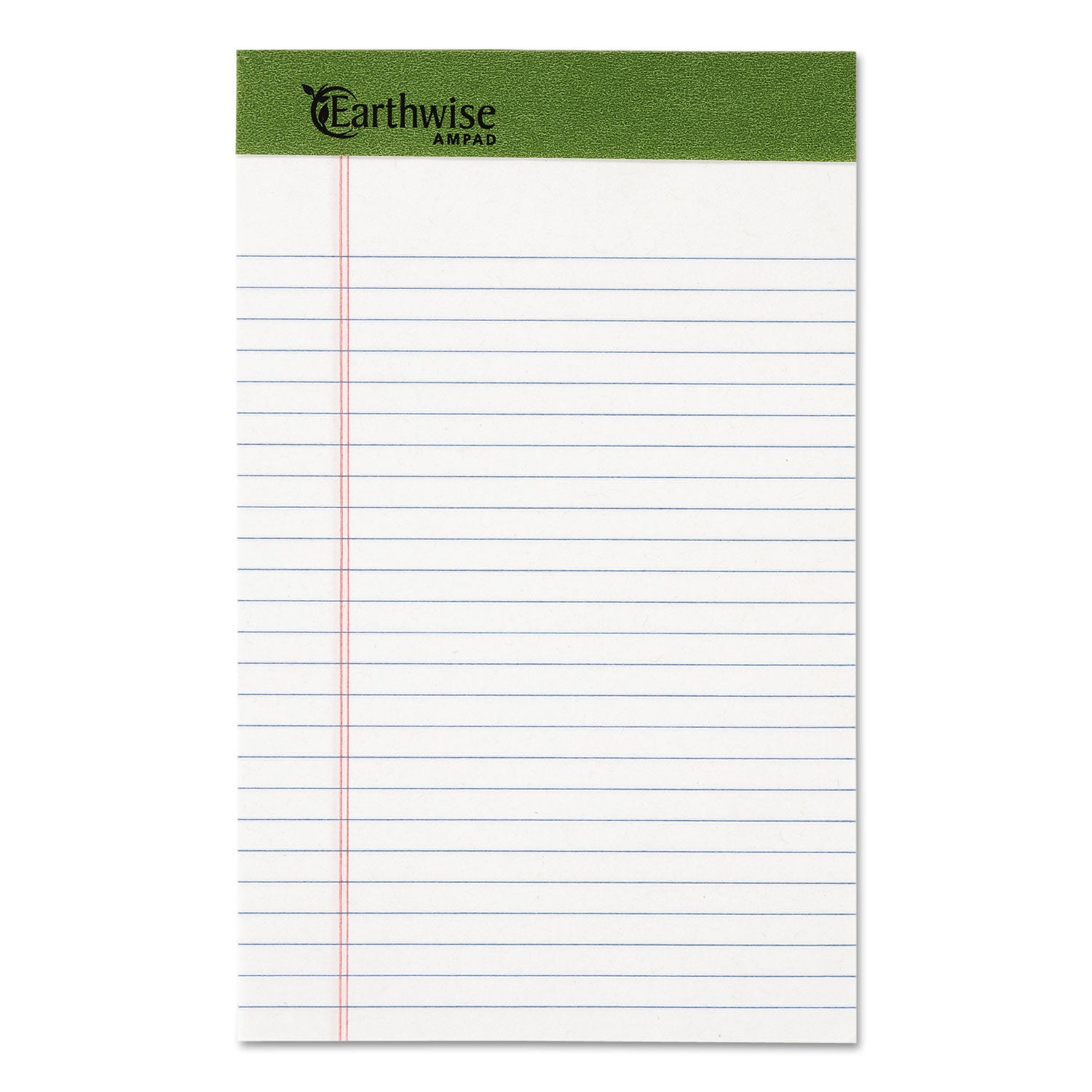 Earthwise by Ampad Recycled Writing Pad, Narrow Rule, Politex Green Headband, 50 White 5 x 8 Sheets, Dozen -