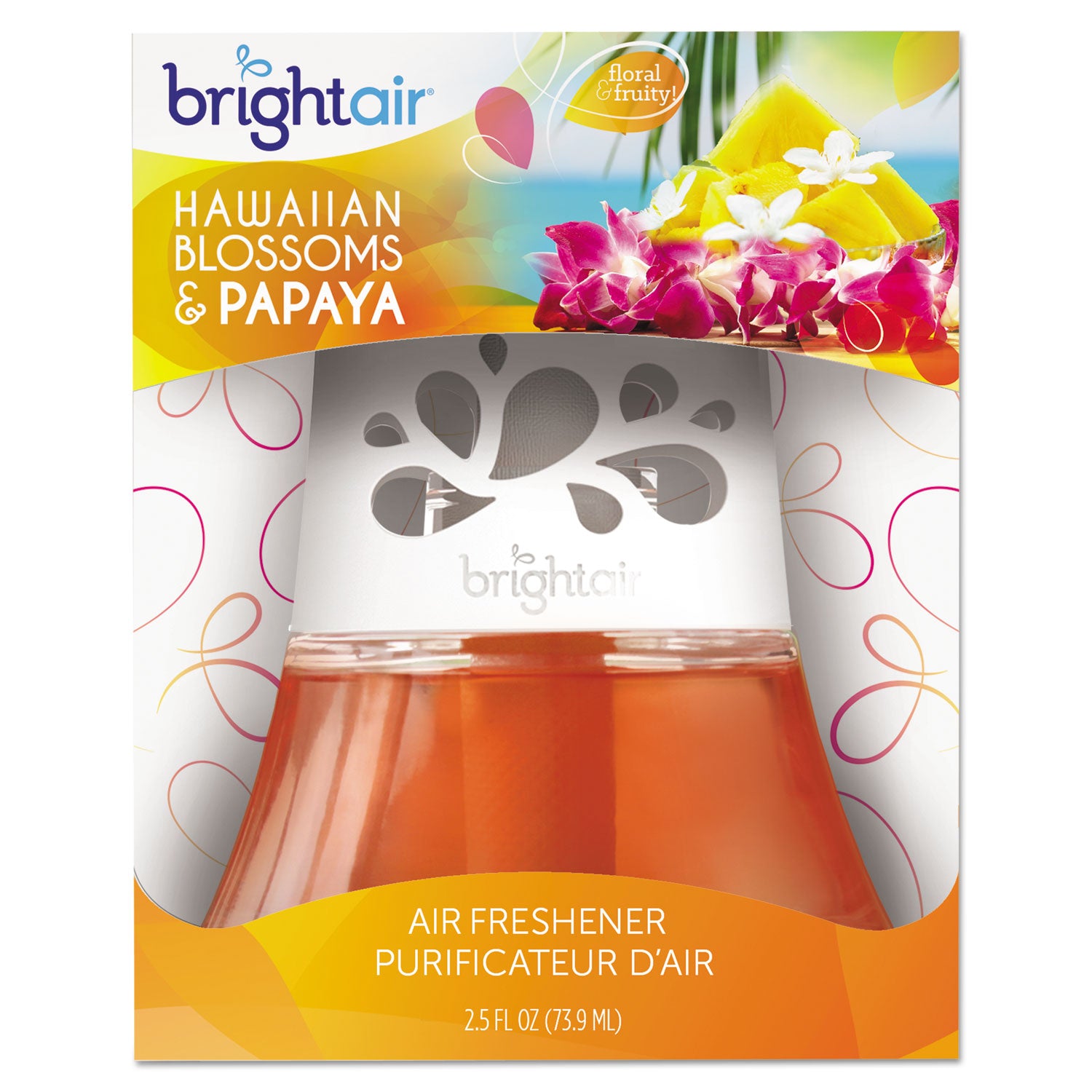 Scented Oil Air Freshener, Hawaiian Blossoms and Papaya, Orange, 2.5oz -