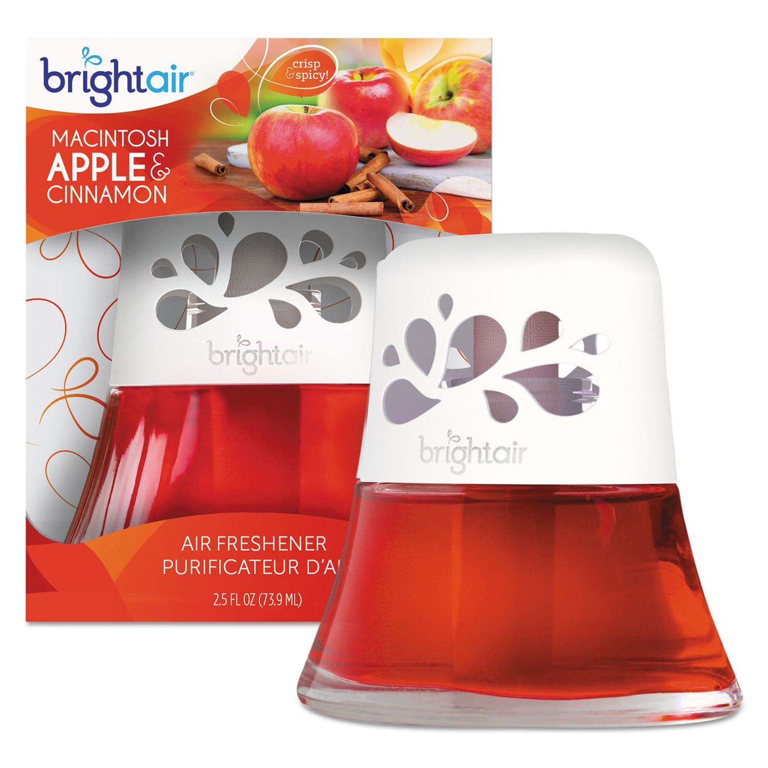 Scented Oil Air Freshener, Macintosh Apple and Cinnamon, Red, 2.5 oz -