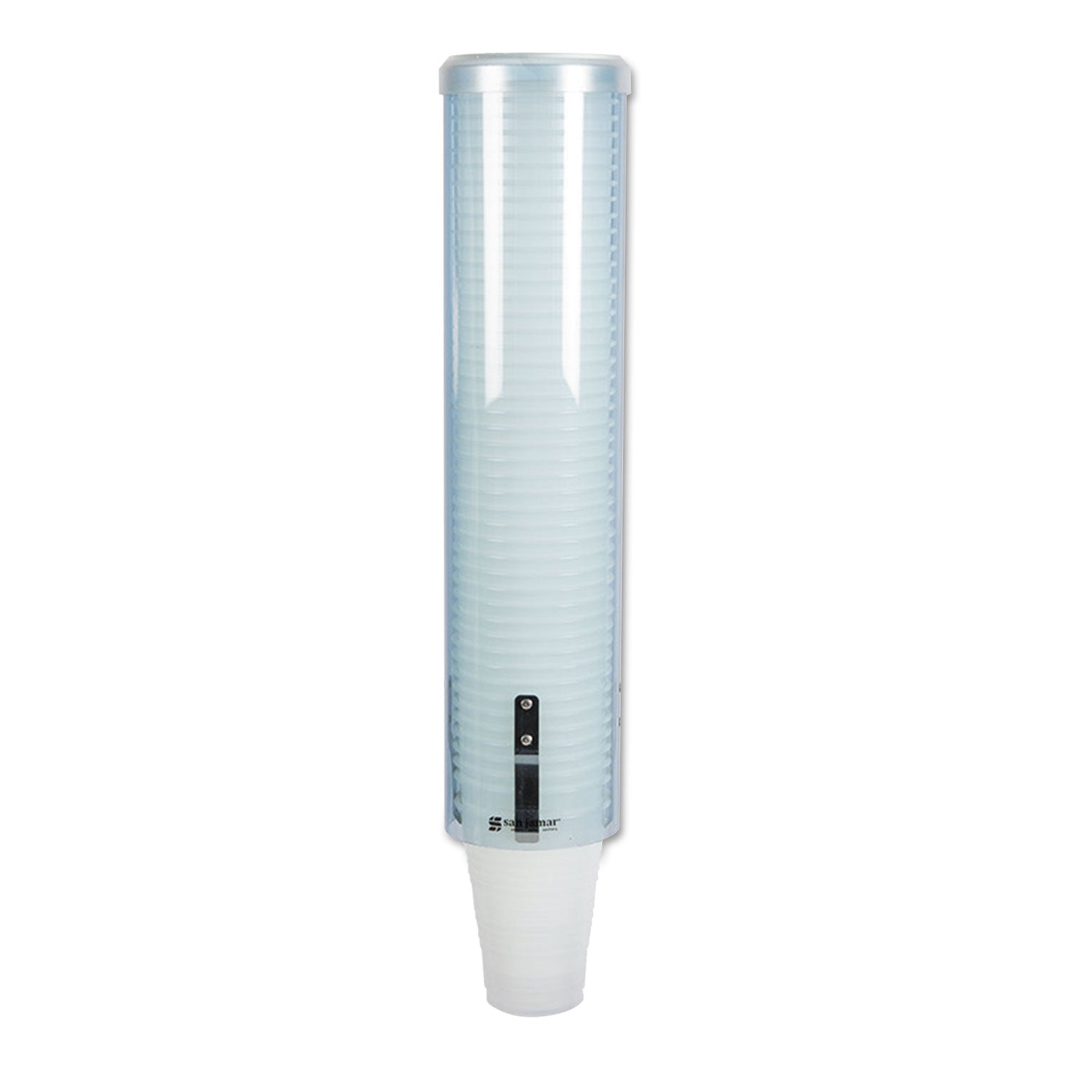Large Pull-Type Water Cup Dispenser, For 12 oz Cups, Translucent Blue -