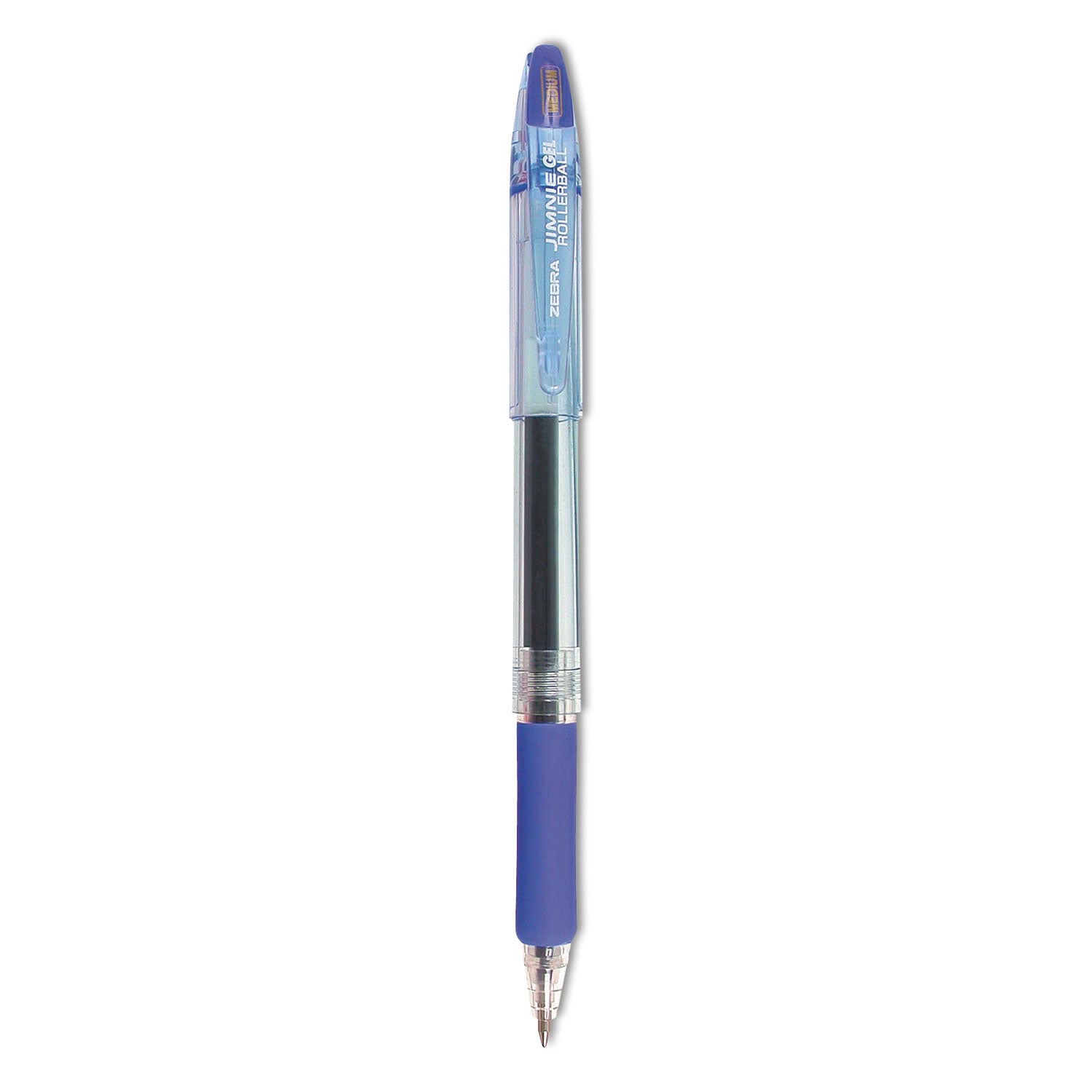 Jimnie Gel Pen, Stick, Medium 0.7 mm, Blue Ink, Clear/Blue Barrel, 12/Pack -