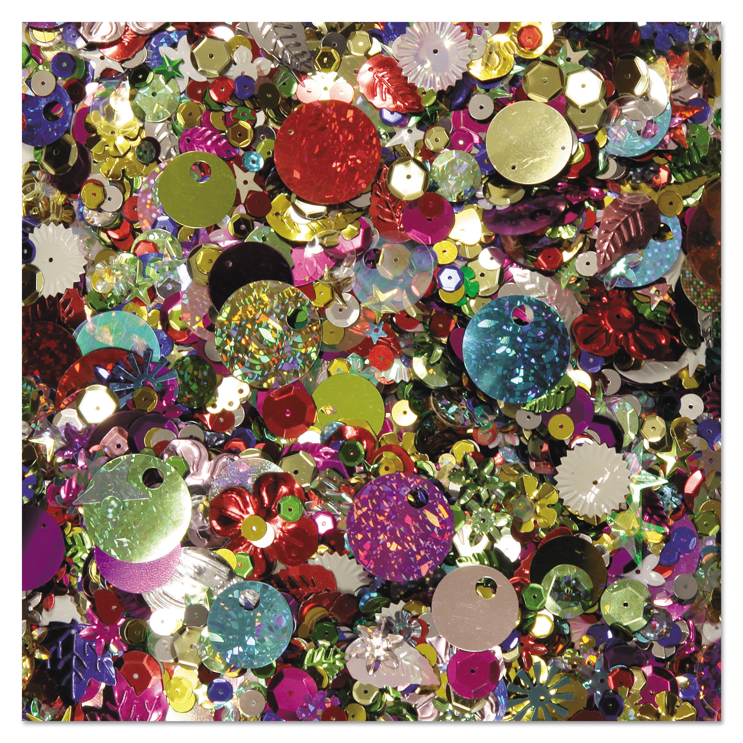 Sequins and Spangles, Assorted Metallic Colors, 4 oz/Pack -