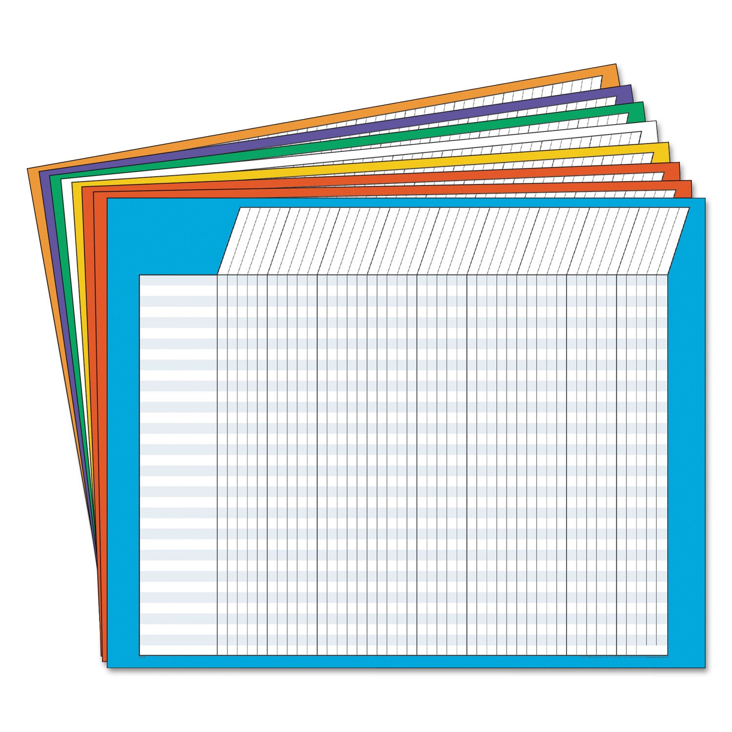 Jumbo Horizontal Incentive Chart Pack, 28 x 22, Assorted Colors with Assorted Borders, 8/Pack -