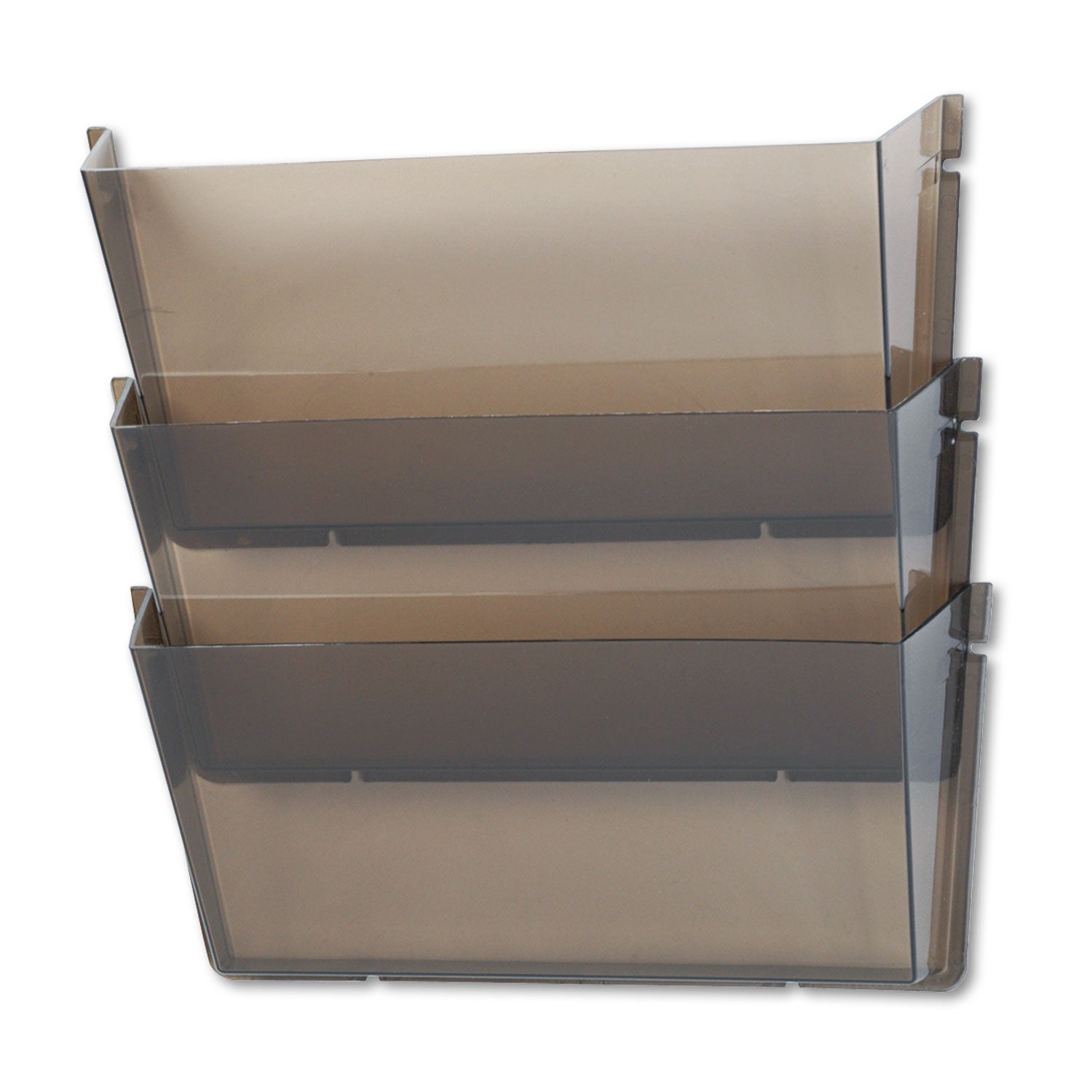 Unbreakable DocuPocket Wall File, 3 Sections, Letter Size, 14.5" x 3" x 6.5", Smoke, 3/Pack -