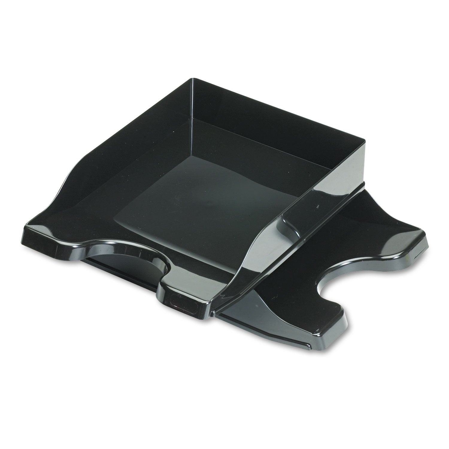 Docutray Multi-Directional Stacking Tray Set, 2 Sections, Letter to Legal Size Files, 10.13" x 13.63" x 2.5", Black, 2/Pack -