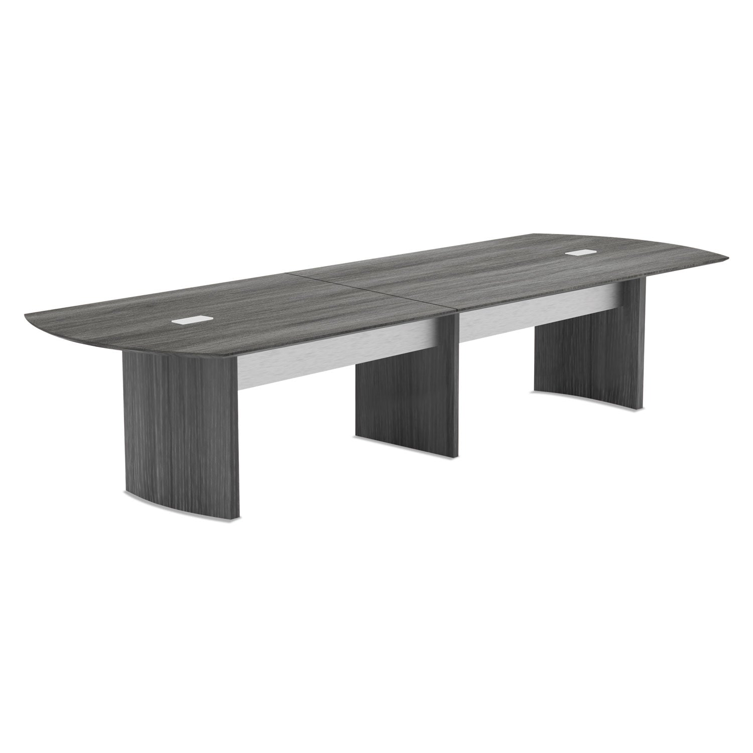 Medina Conference Table Top, Half-Section, Boat, 84w x 48d, Gray Steel -